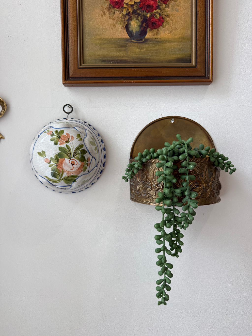 Vintage EBC Bassano Italian Floral Wall Pocket
