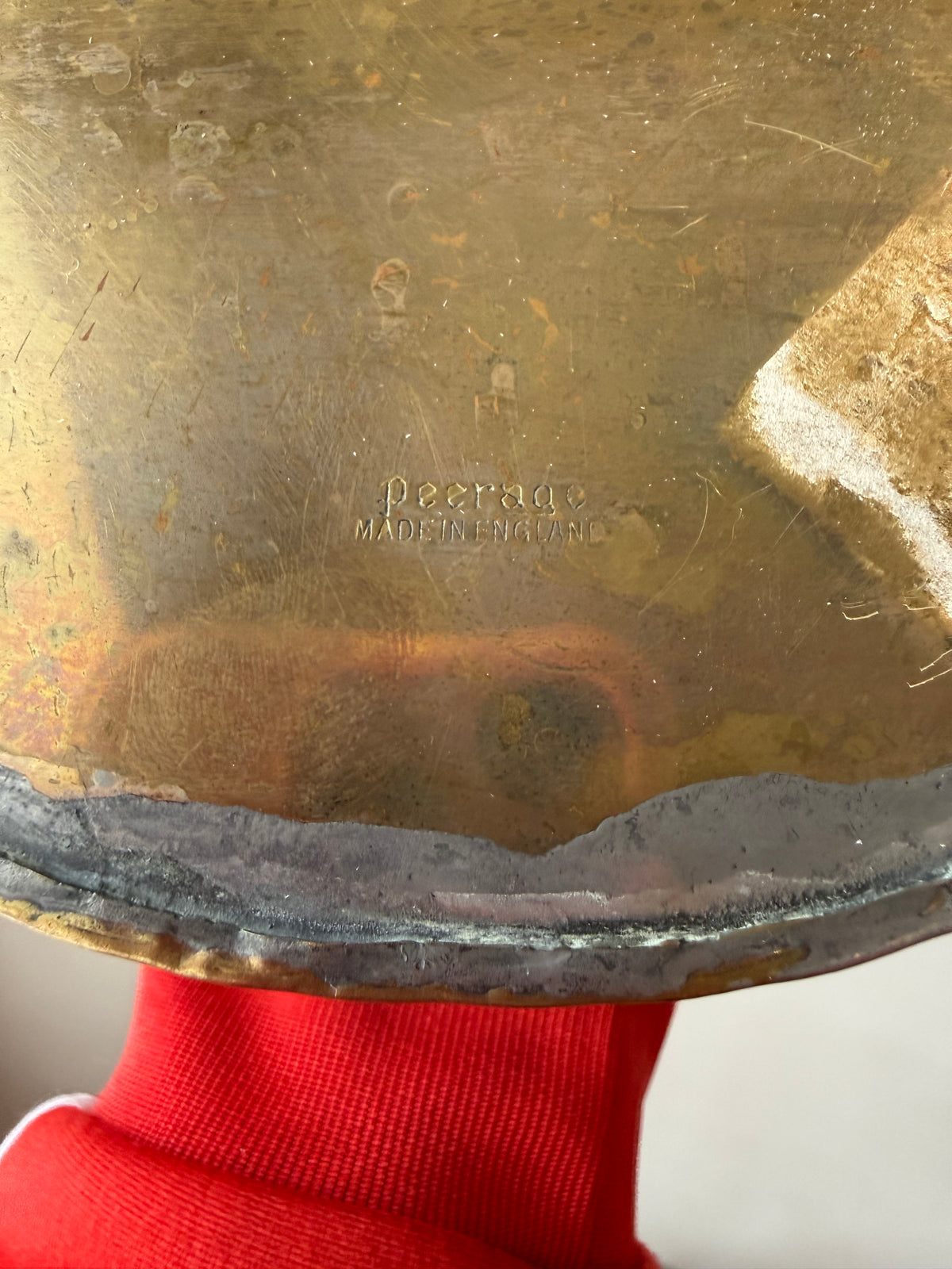 Vintage English Peerglo Brass Wall Pocket