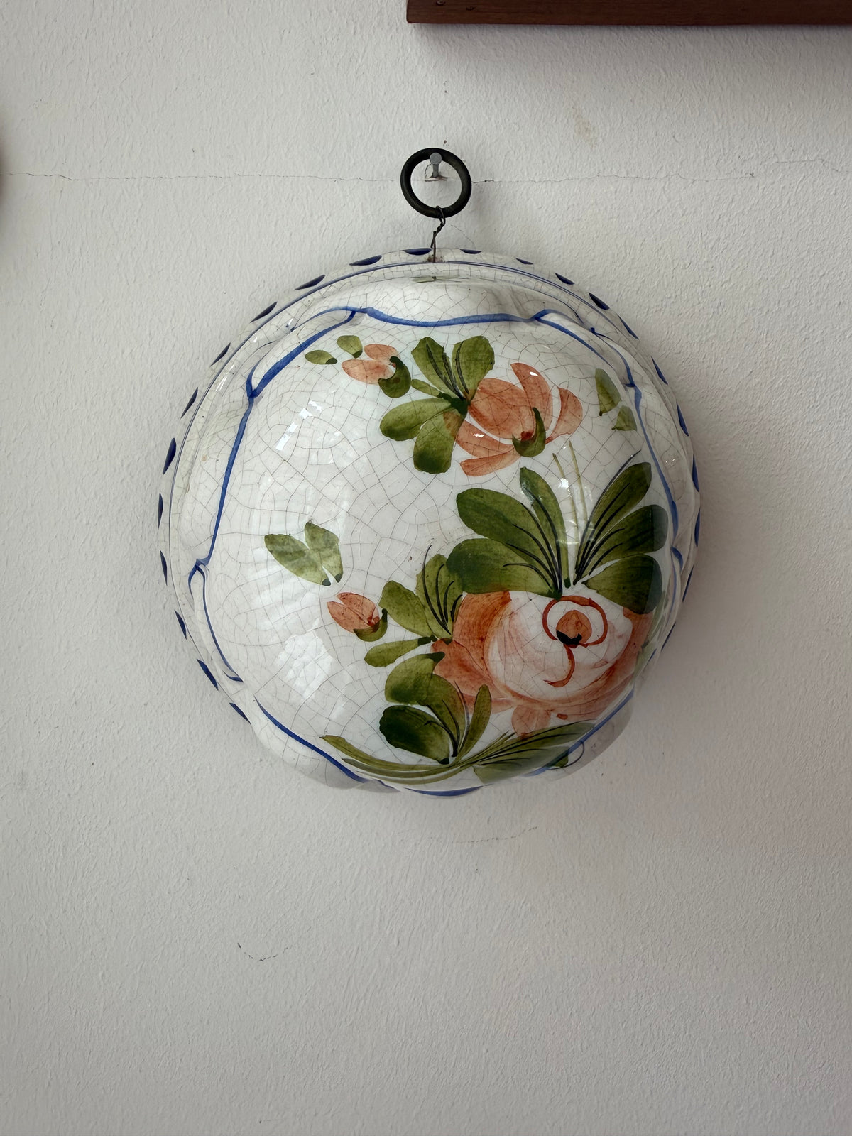 Vintage EBC Bassano Italian Floral Wall Pocket