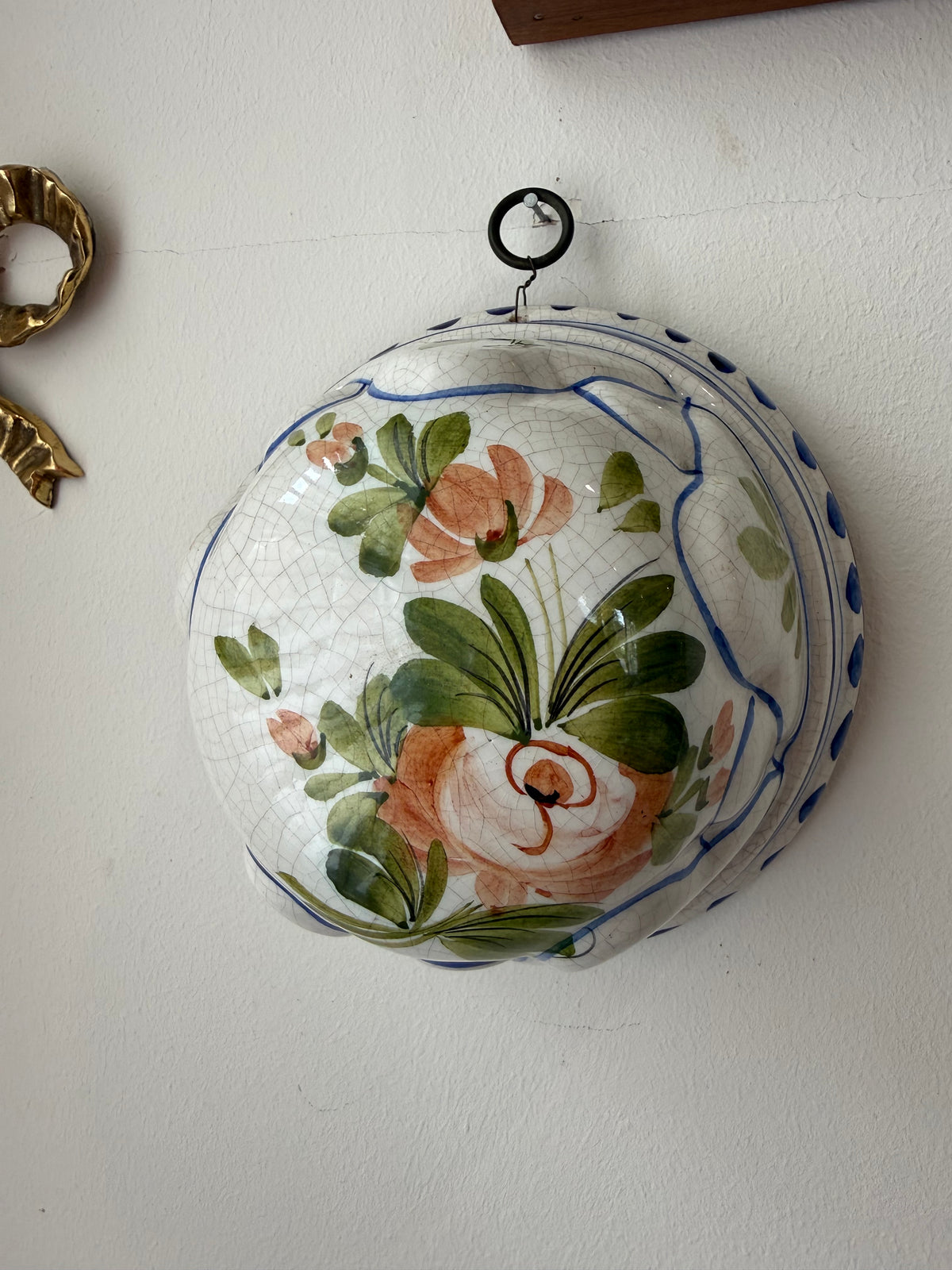 Vintage EBC Bassano Italian Floral Wall Pocket
