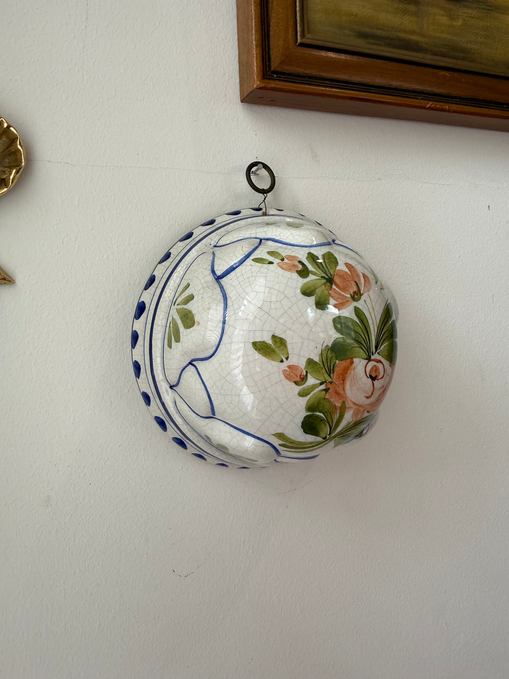 Vintage EBC Bassano Italian Floral Wall Pocket