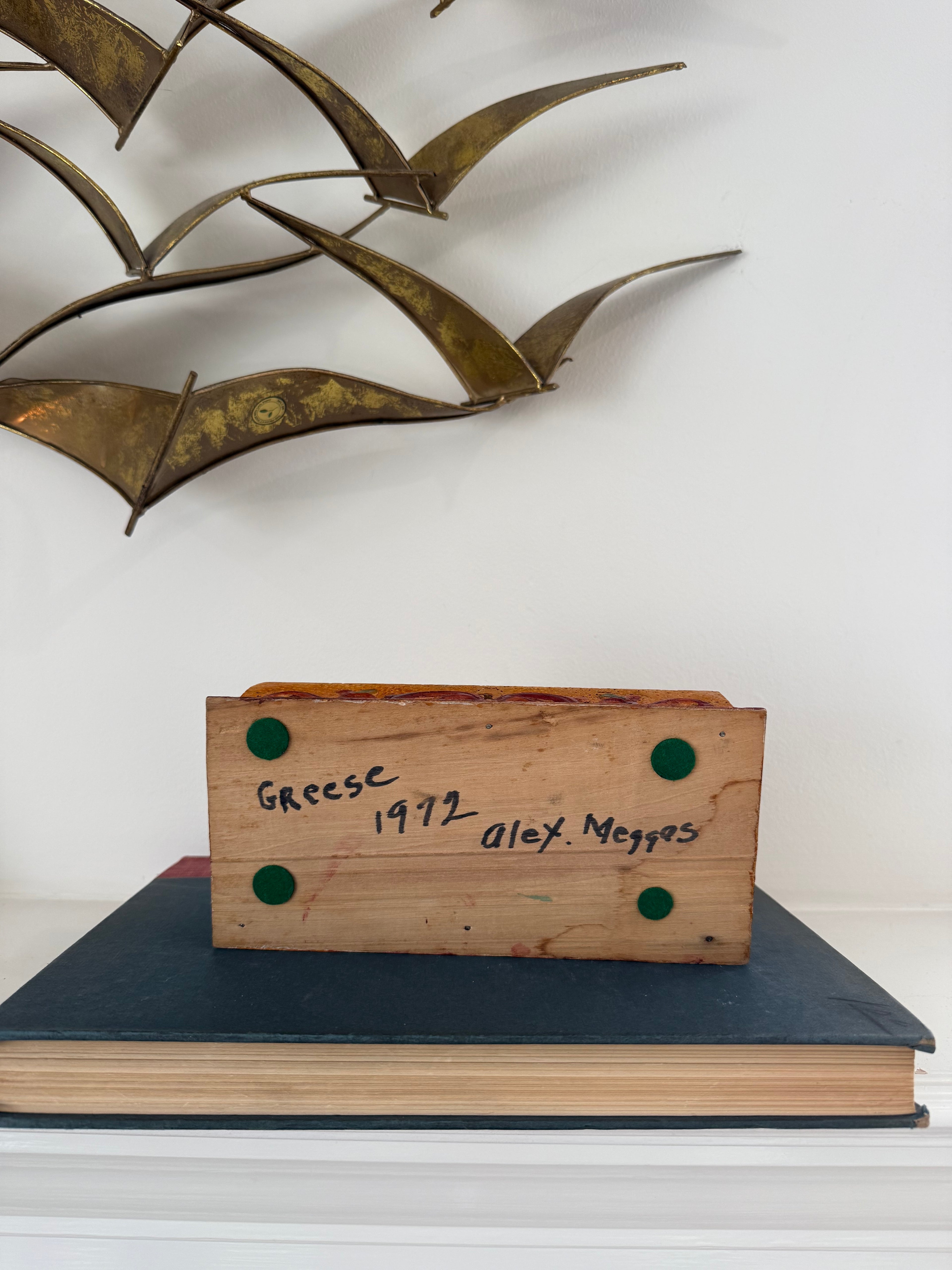 Vintage Hand-Carved Wooden Box
