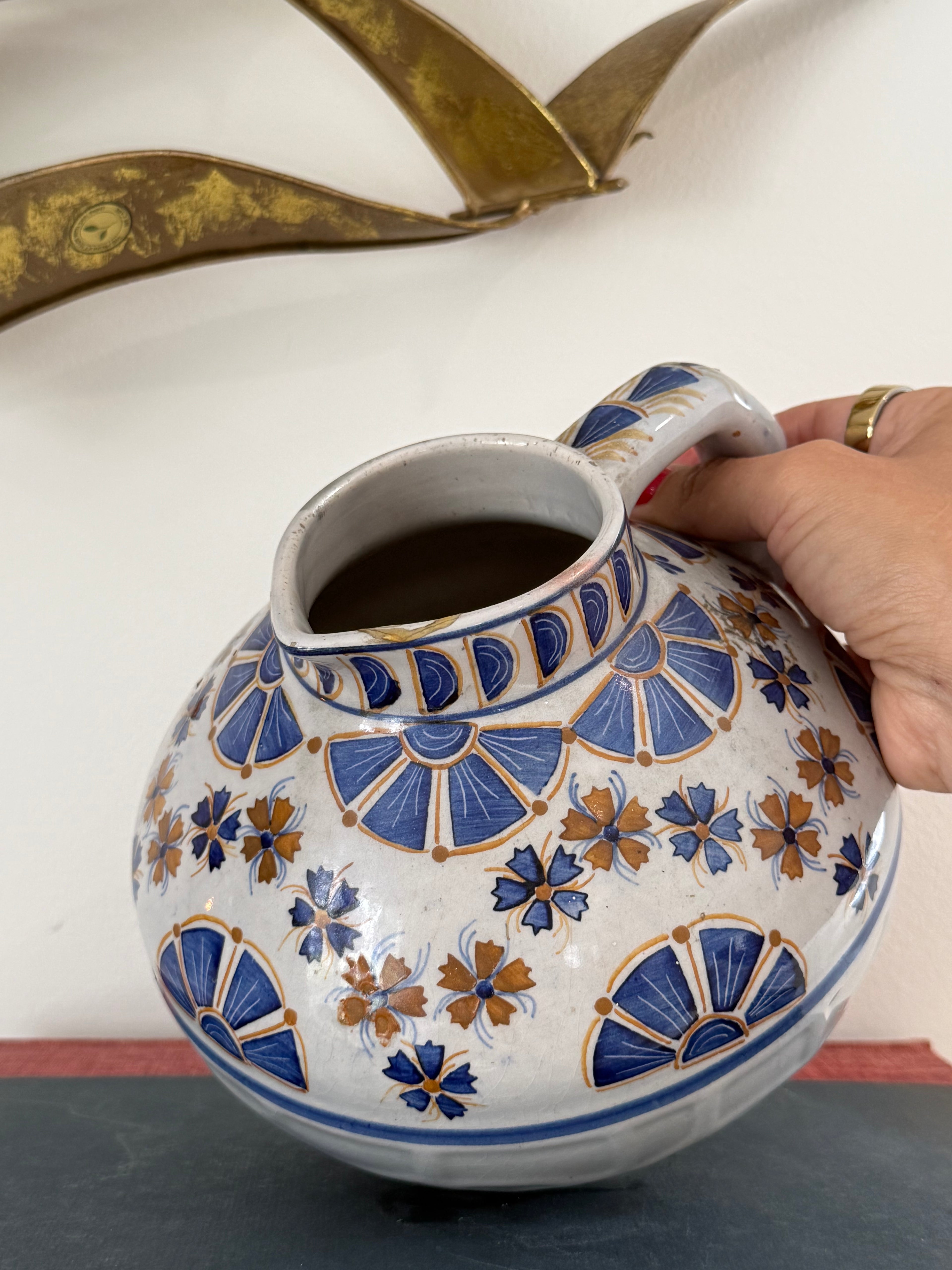 Vintage Portuguese Stoneware Pitcher