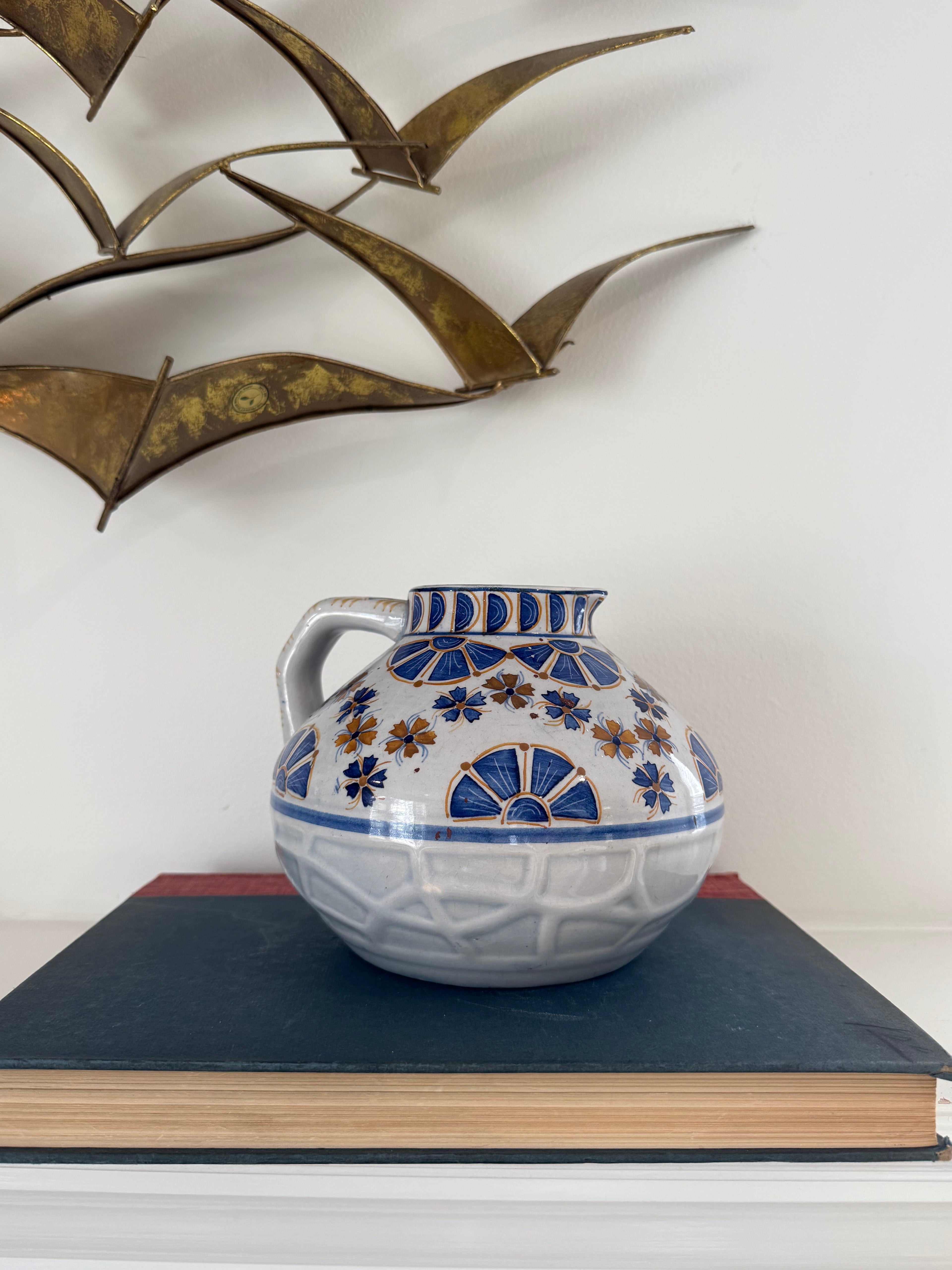Vintage Portuguese Stoneware Pitcher