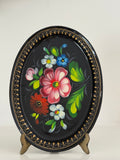 Vintage Russian Hand-Painted Floral Tray