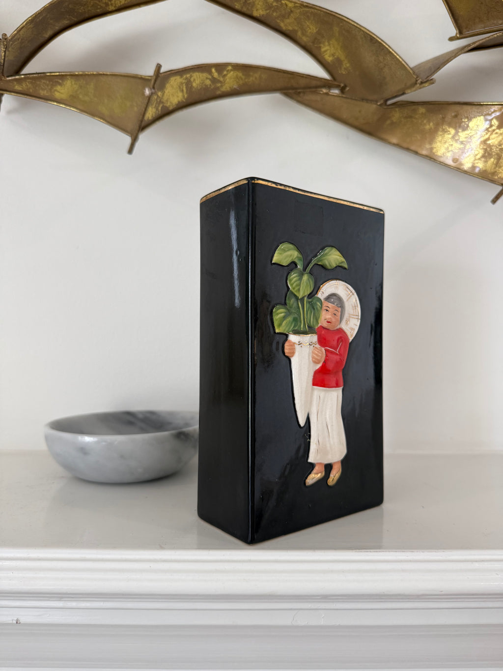 Vintage Chinoiserie Vase - Rare Hand Painted Japanese Piece from Occupied Japan Era
