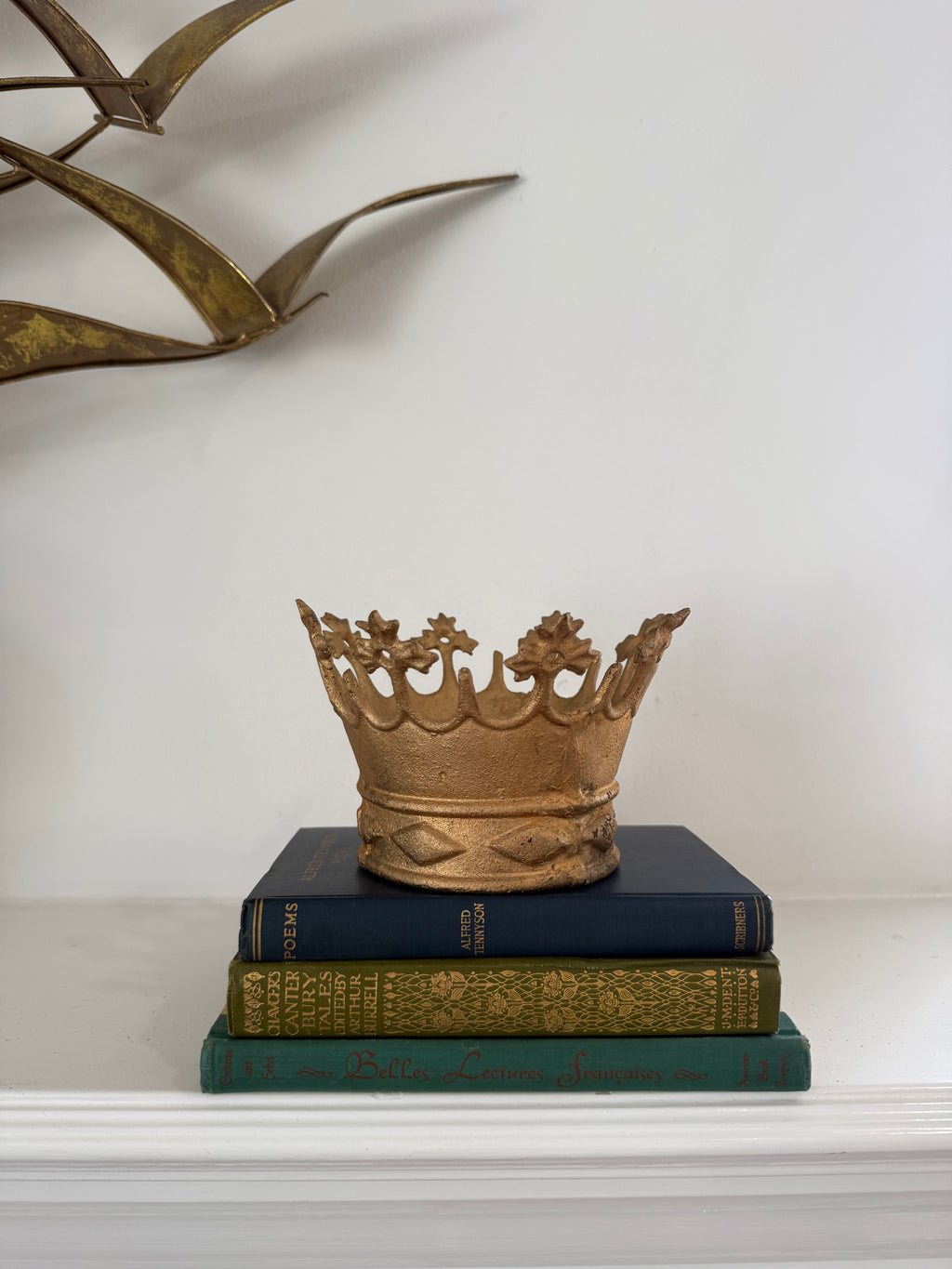 Vintage Cast Iron Gold Crown