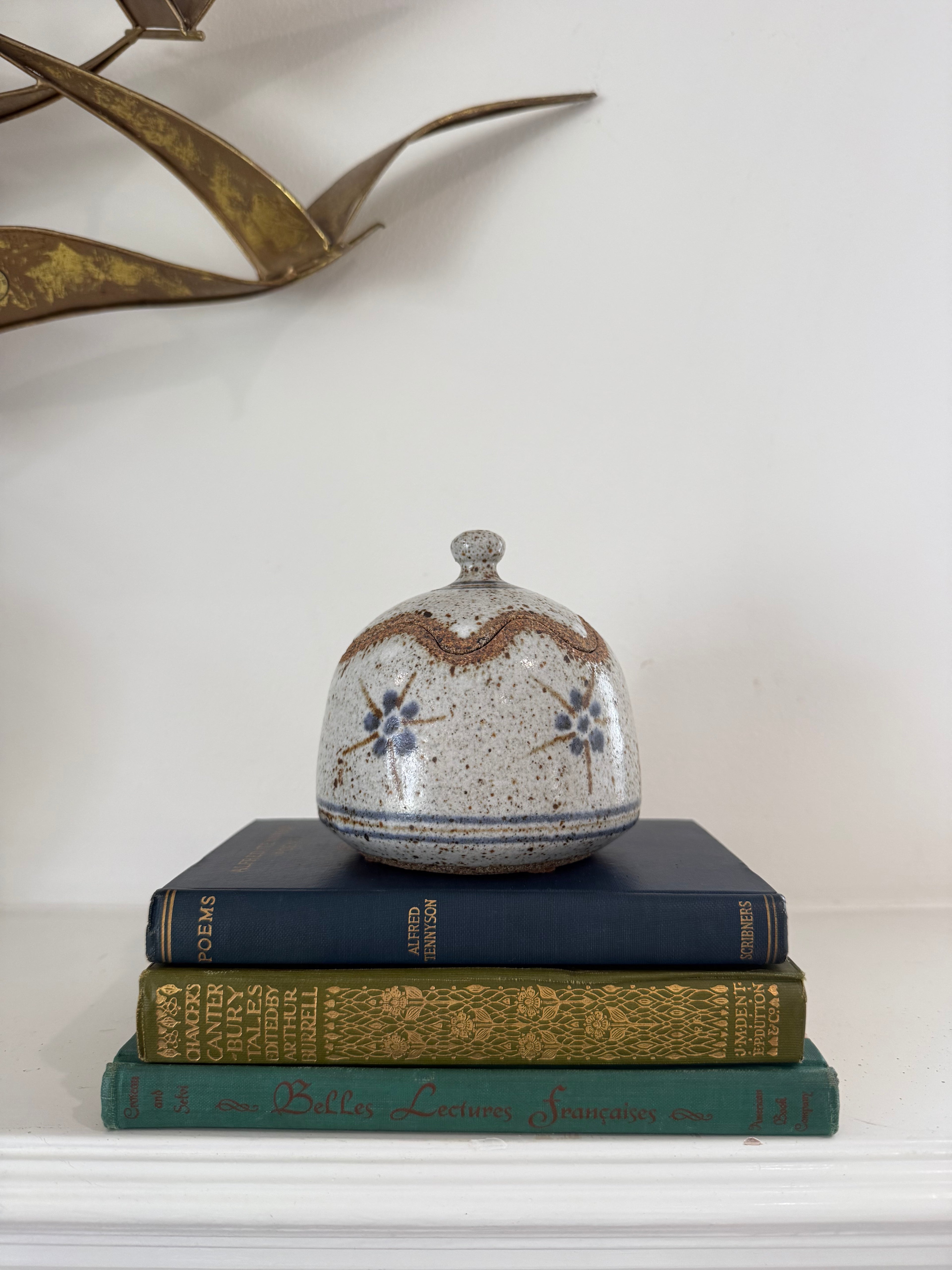 Vintage Lidded Stoneware Keepsake Box