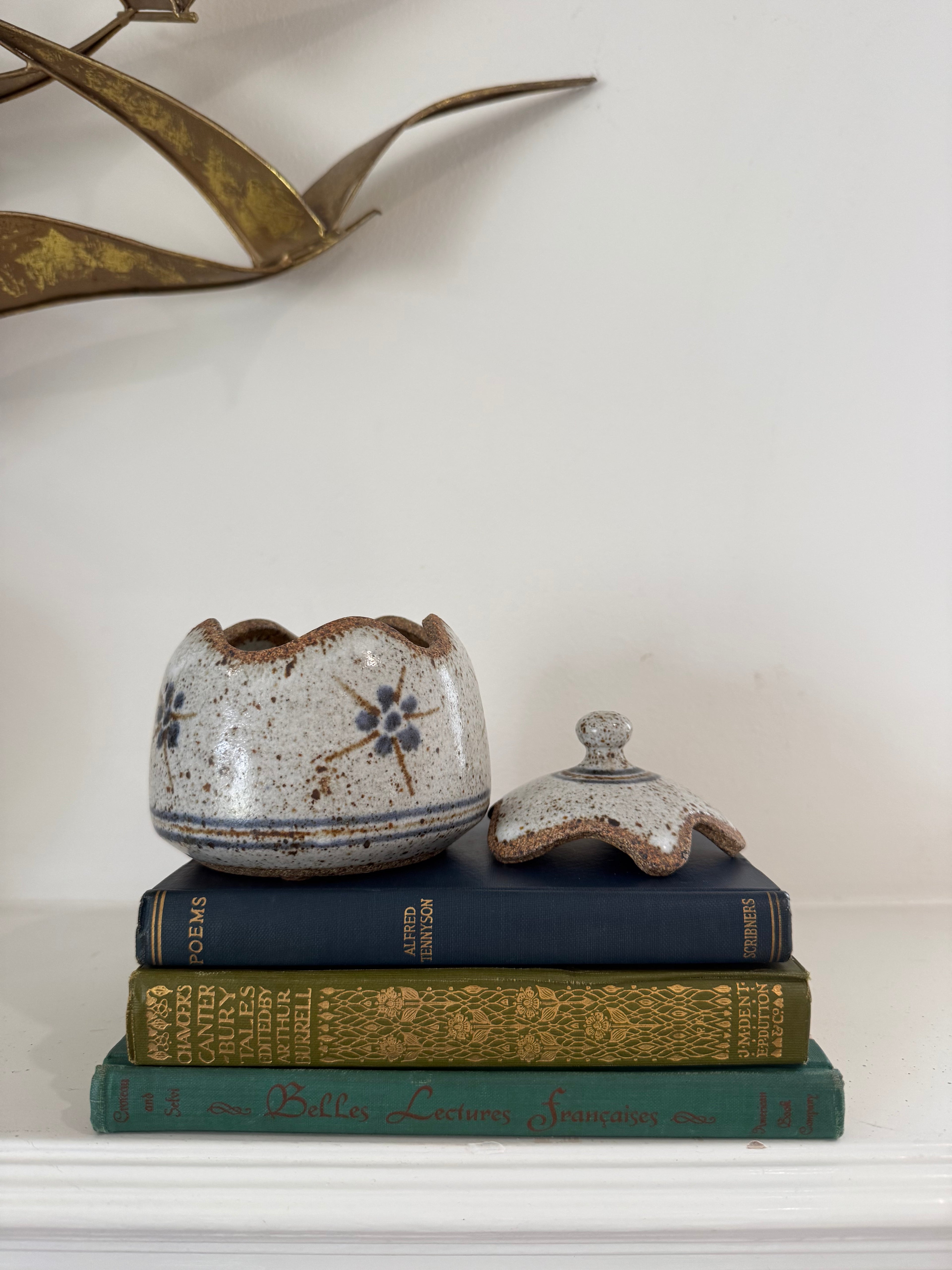 Vintage Lidded Stoneware Keepsake Box