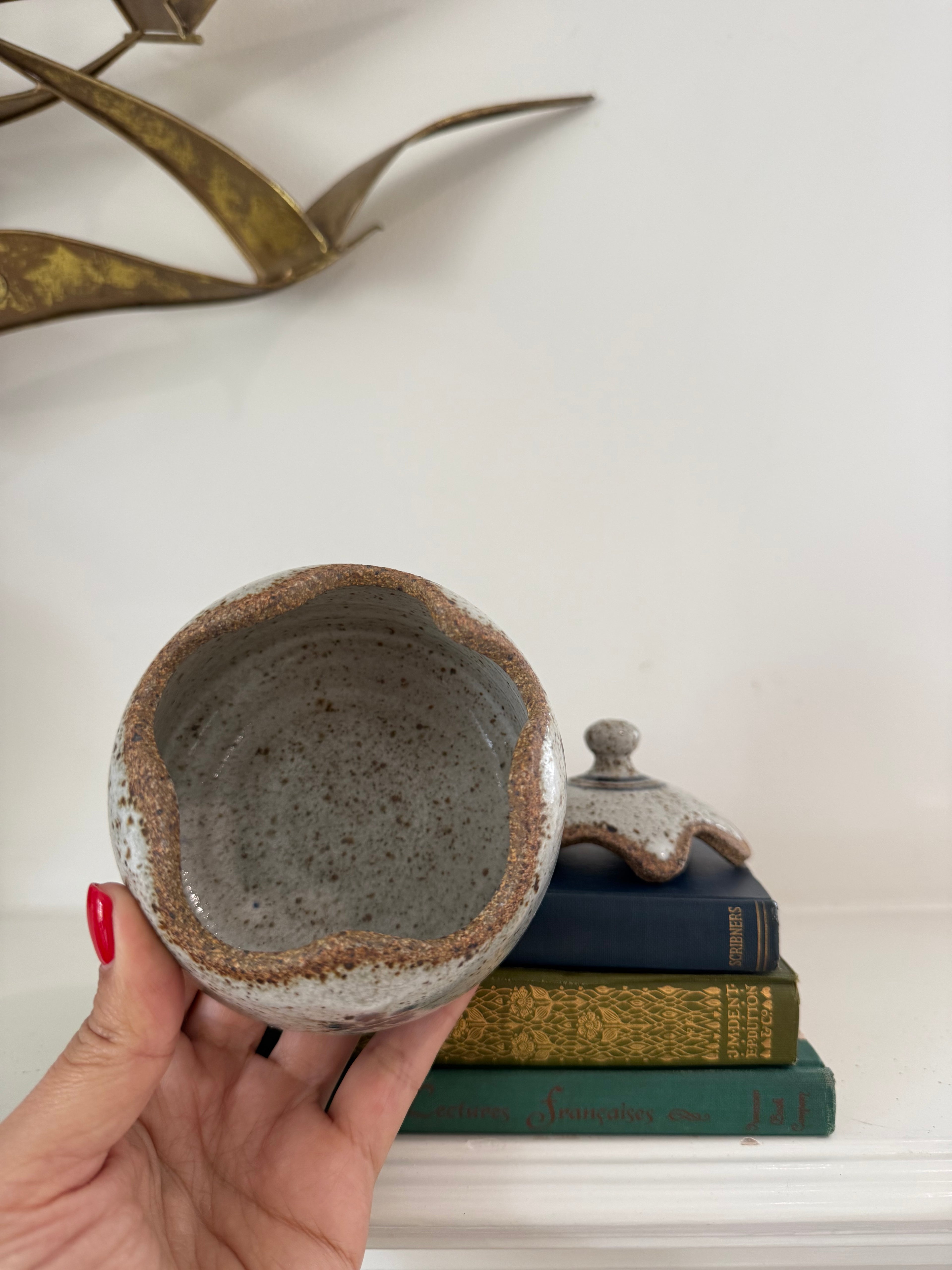 Vintage Lidded Stoneware Keepsake Box
