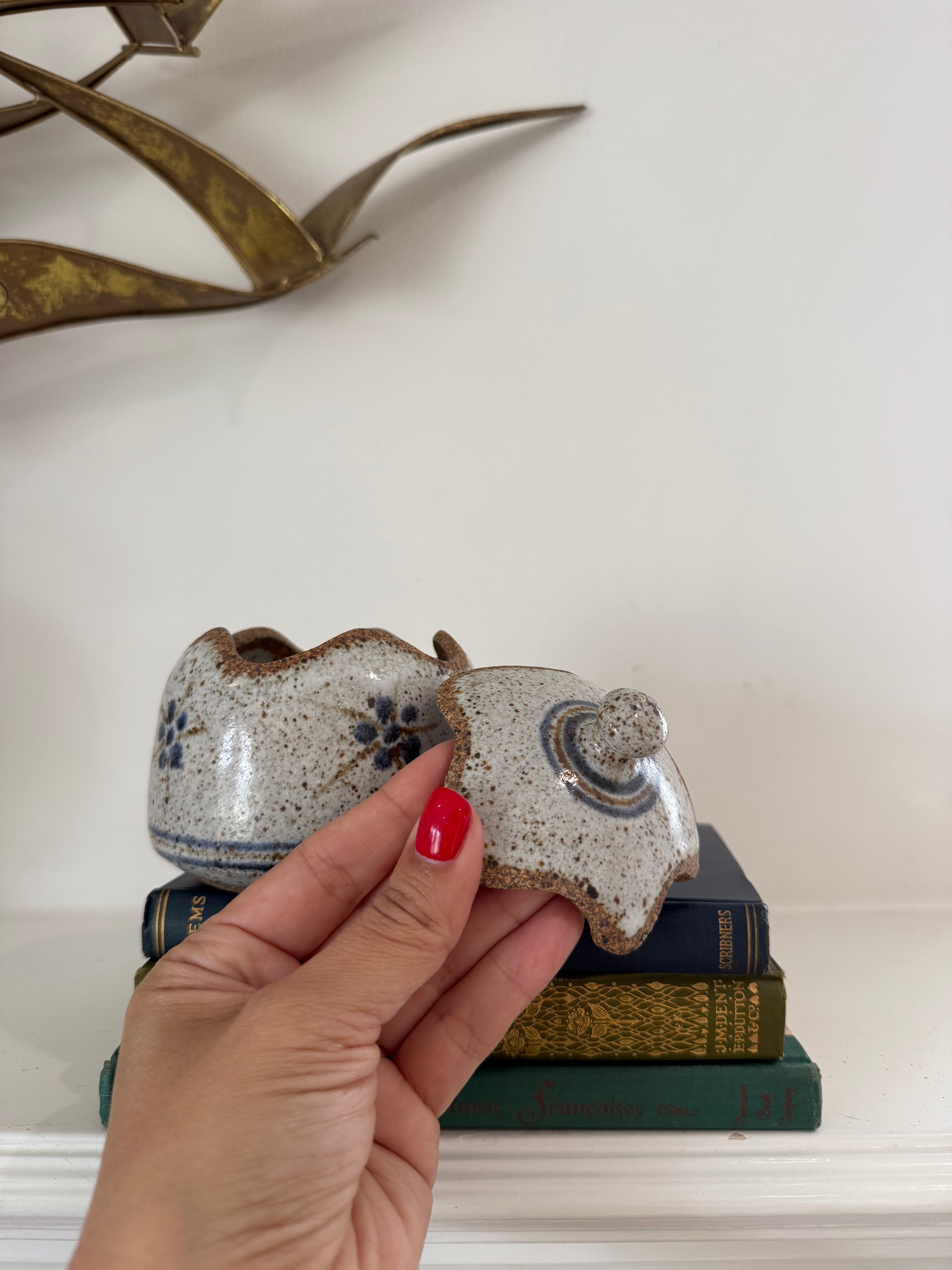 Vintage Lidded Stoneware Keepsake Box
