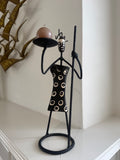 African Folk Art Candle Holder