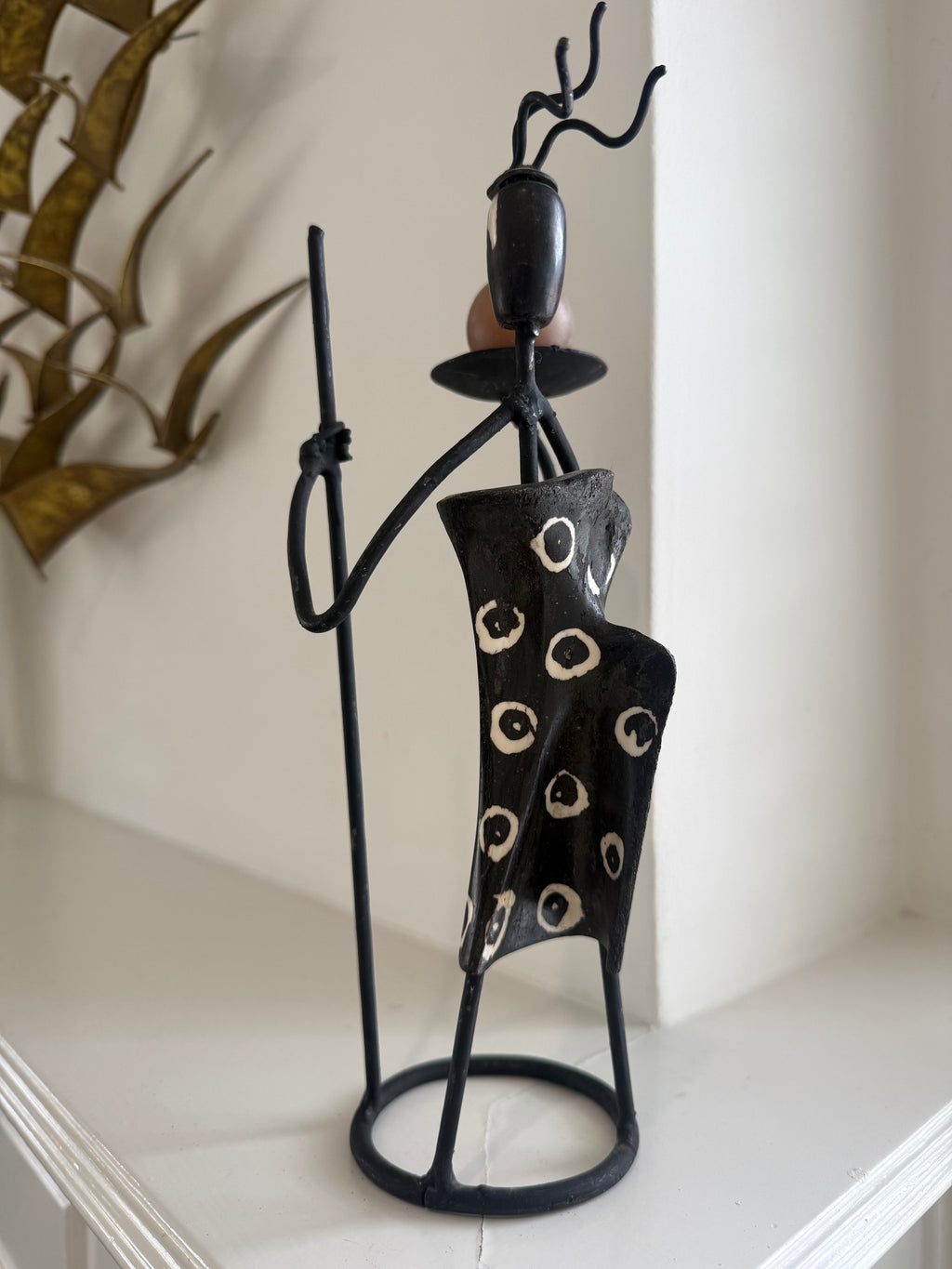 African Folk Art Candle Holder