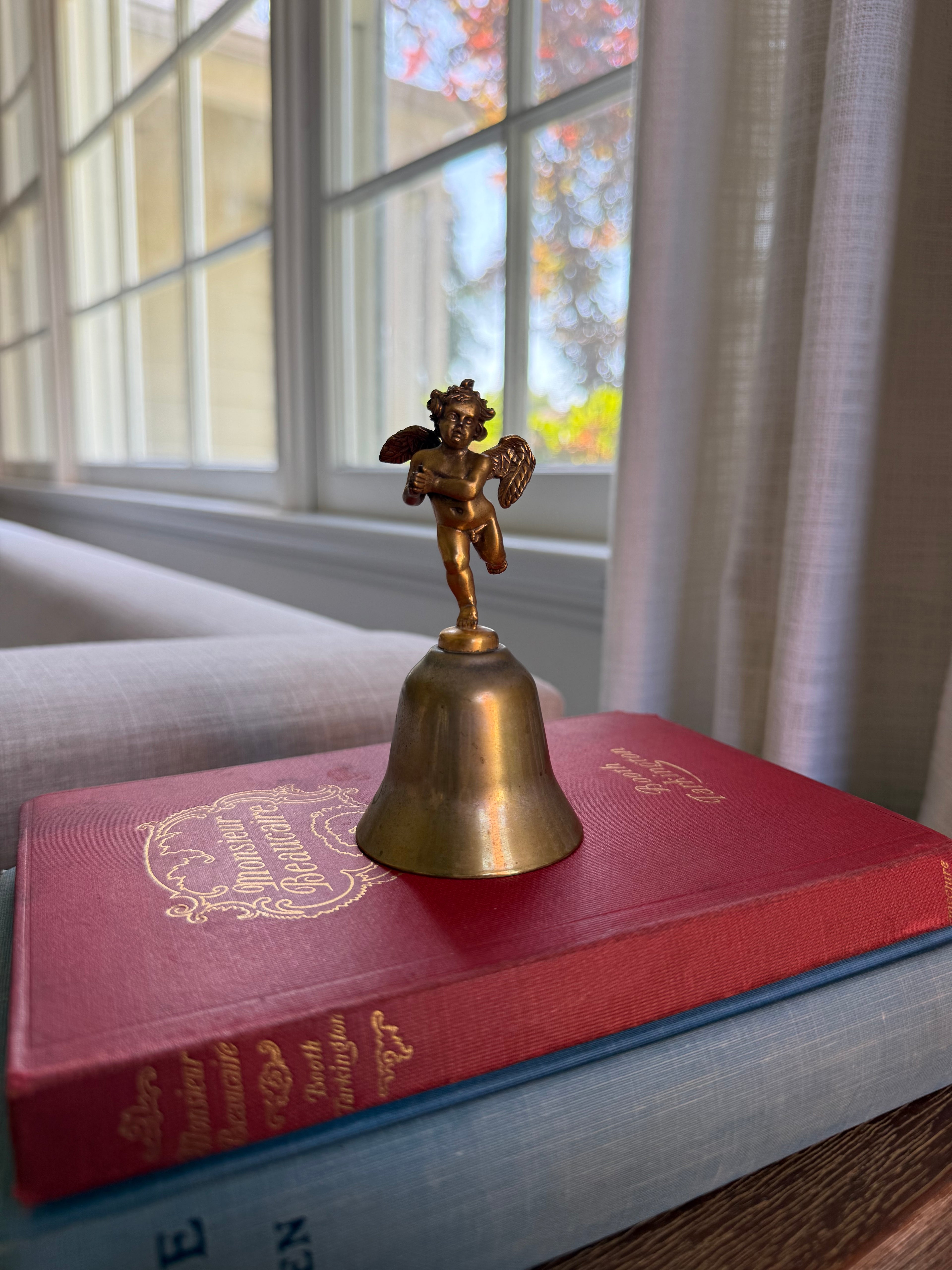 Vintage Brass Cherub Handbell