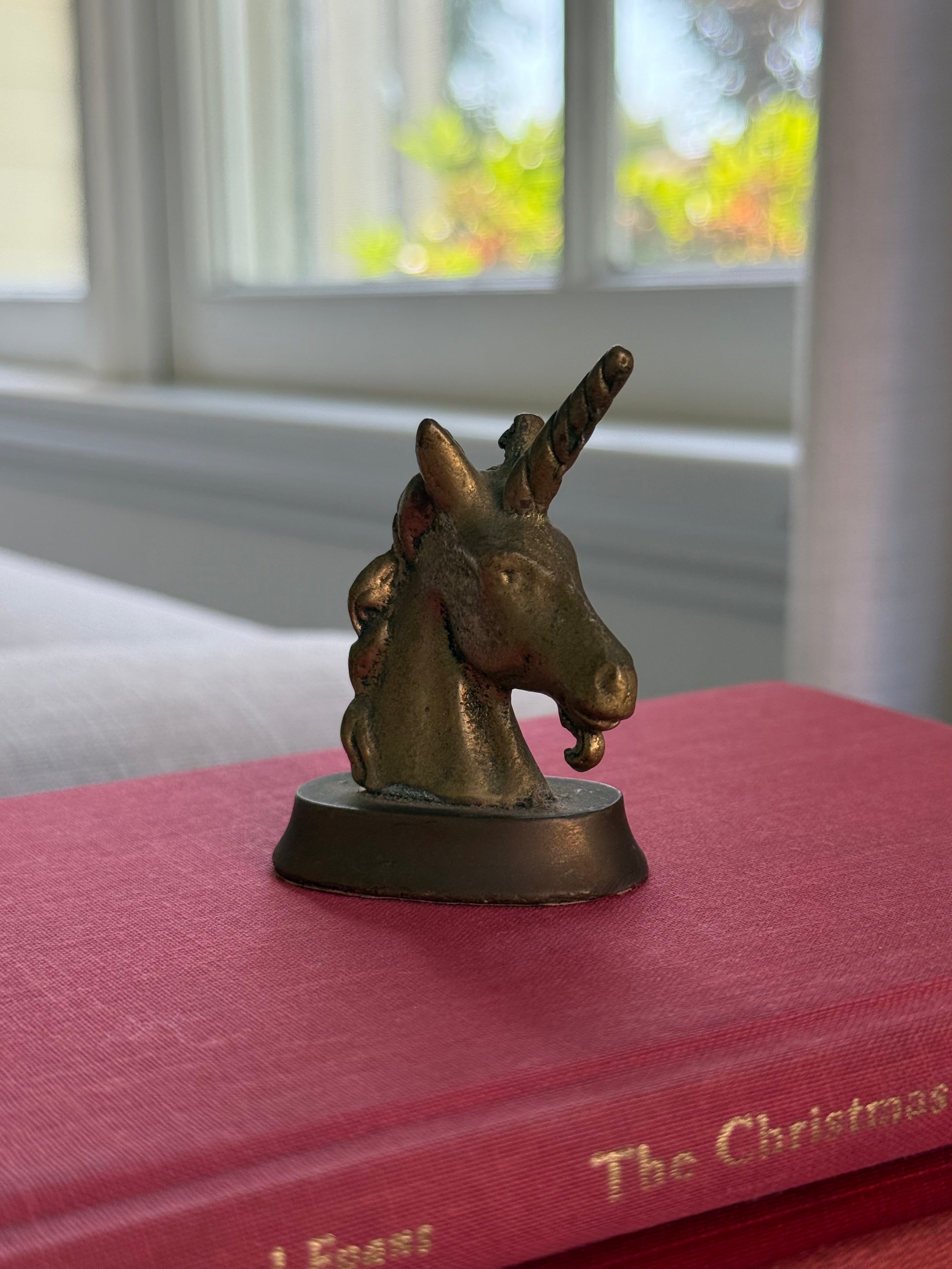 Vintage Solid Brass Unicorn Paperweight