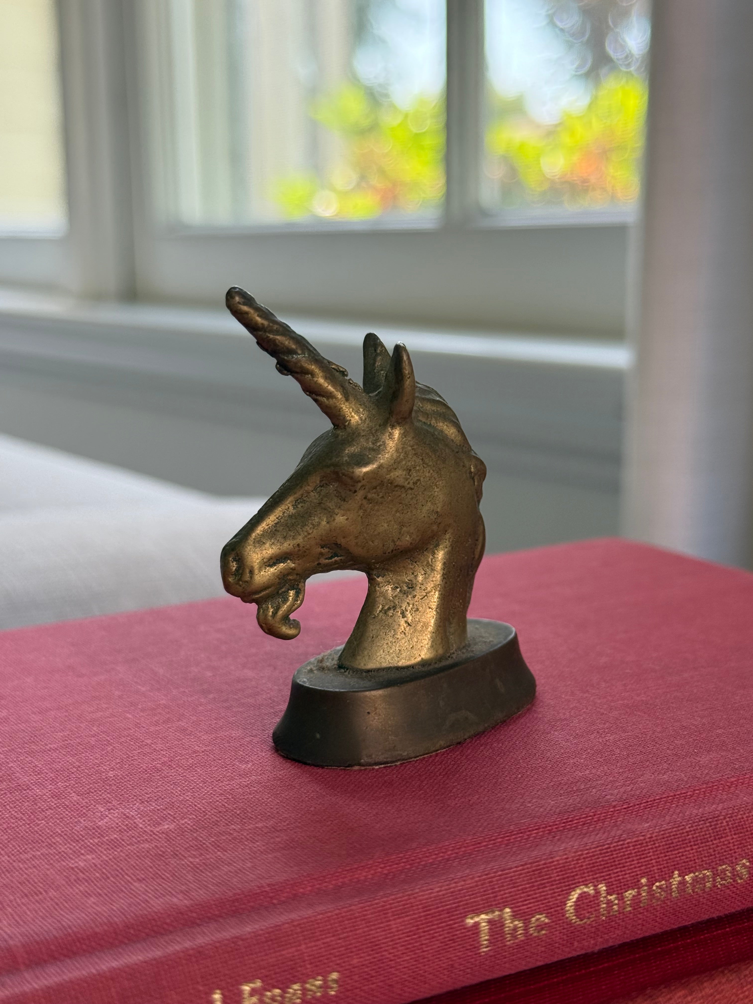Vintage Solid Brass Unicorn Paperweight
