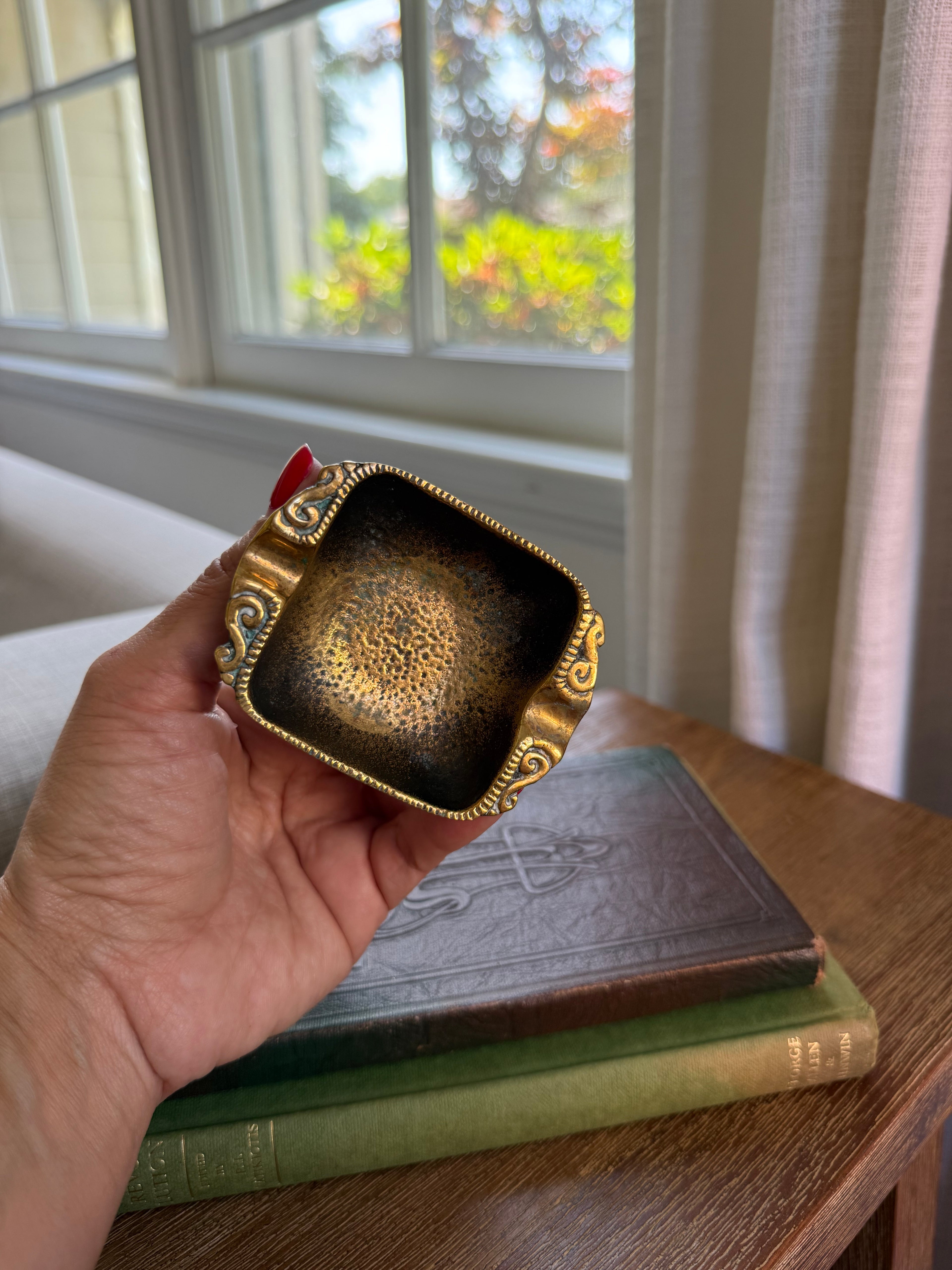 Vintage Nordia Solid Brass Cigarette Ashtray Made in Israel