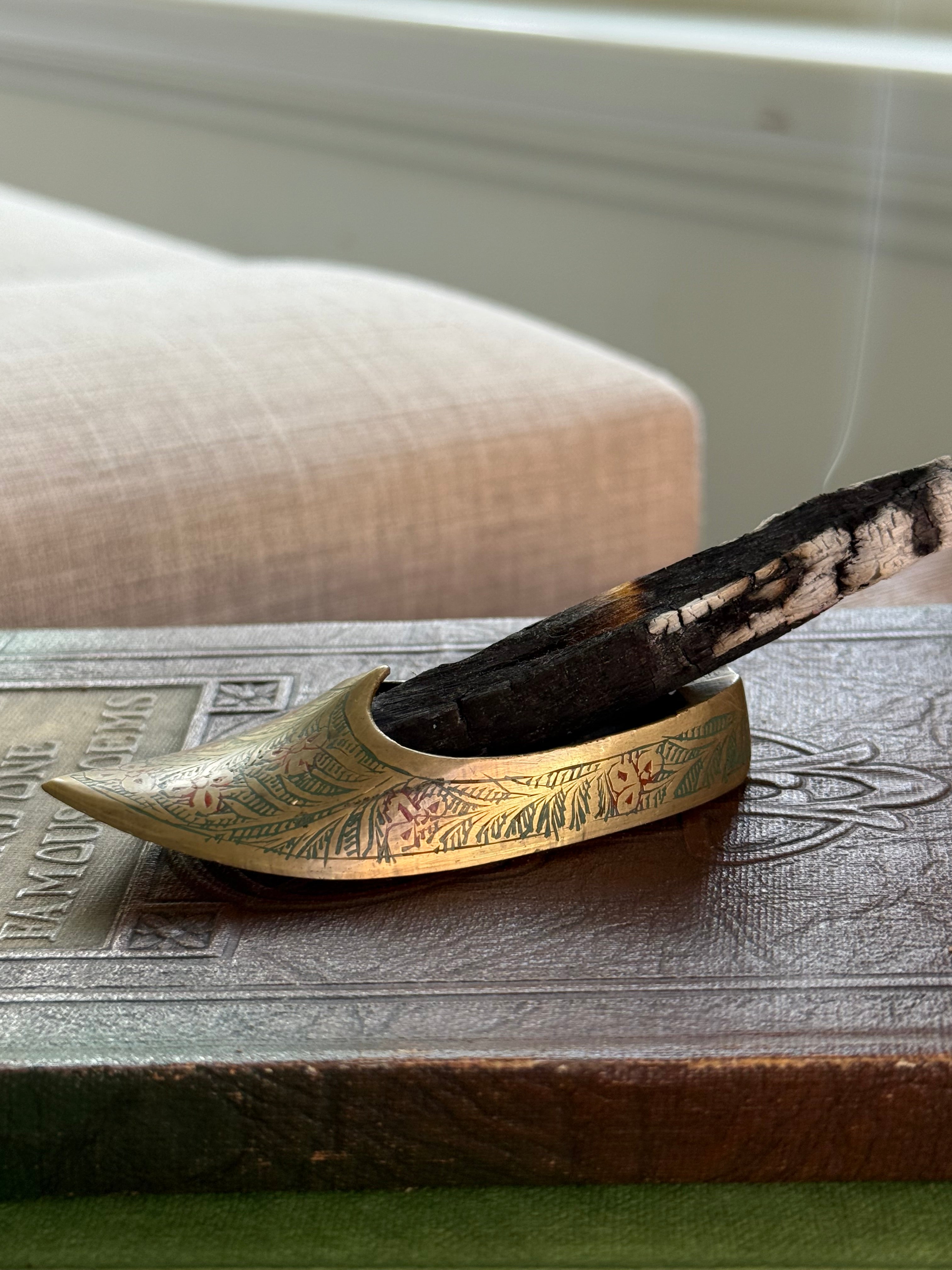 Vintage Brass Slipper Ashtray