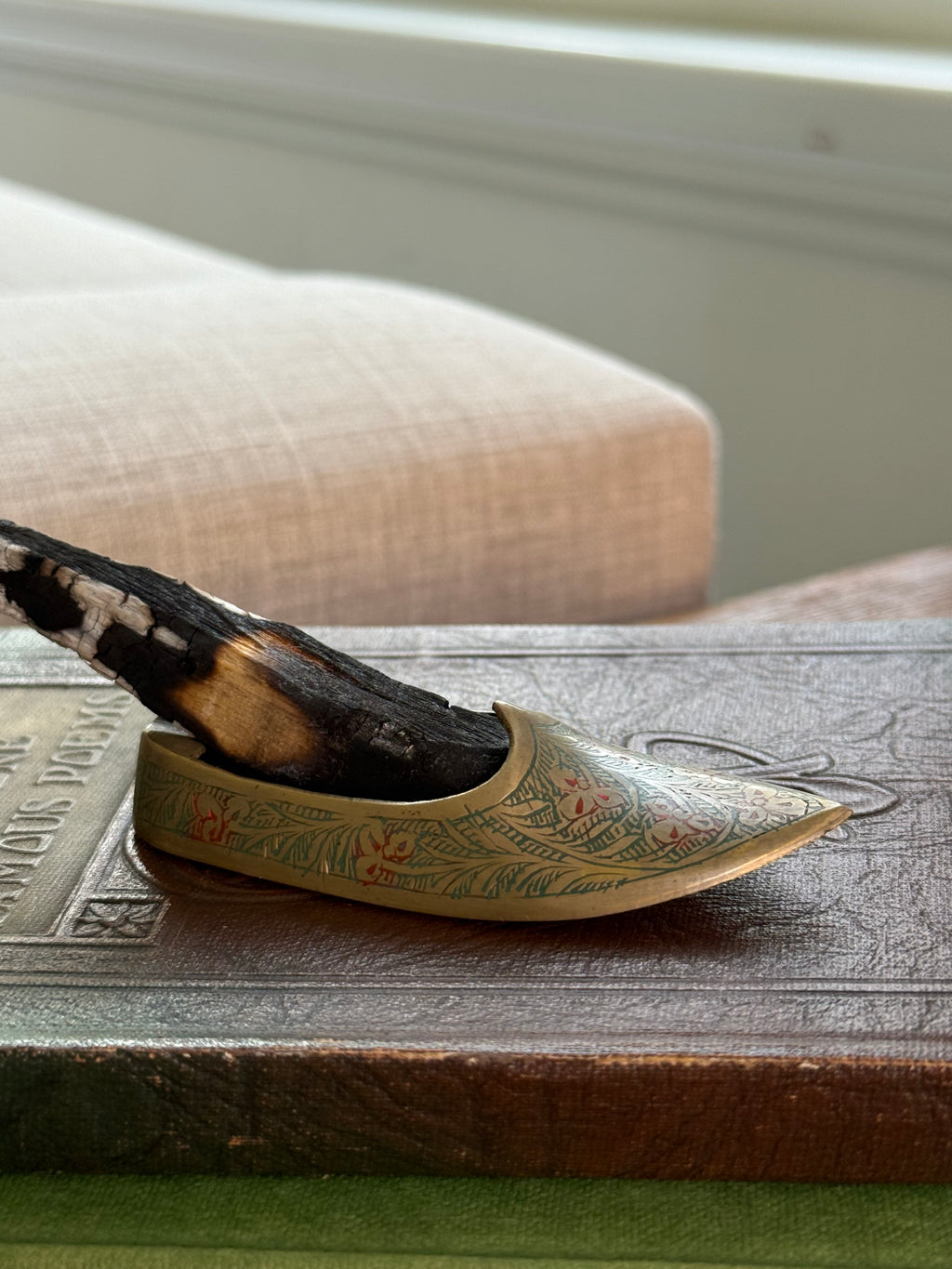 Vintage Brass Slipper Ashtray