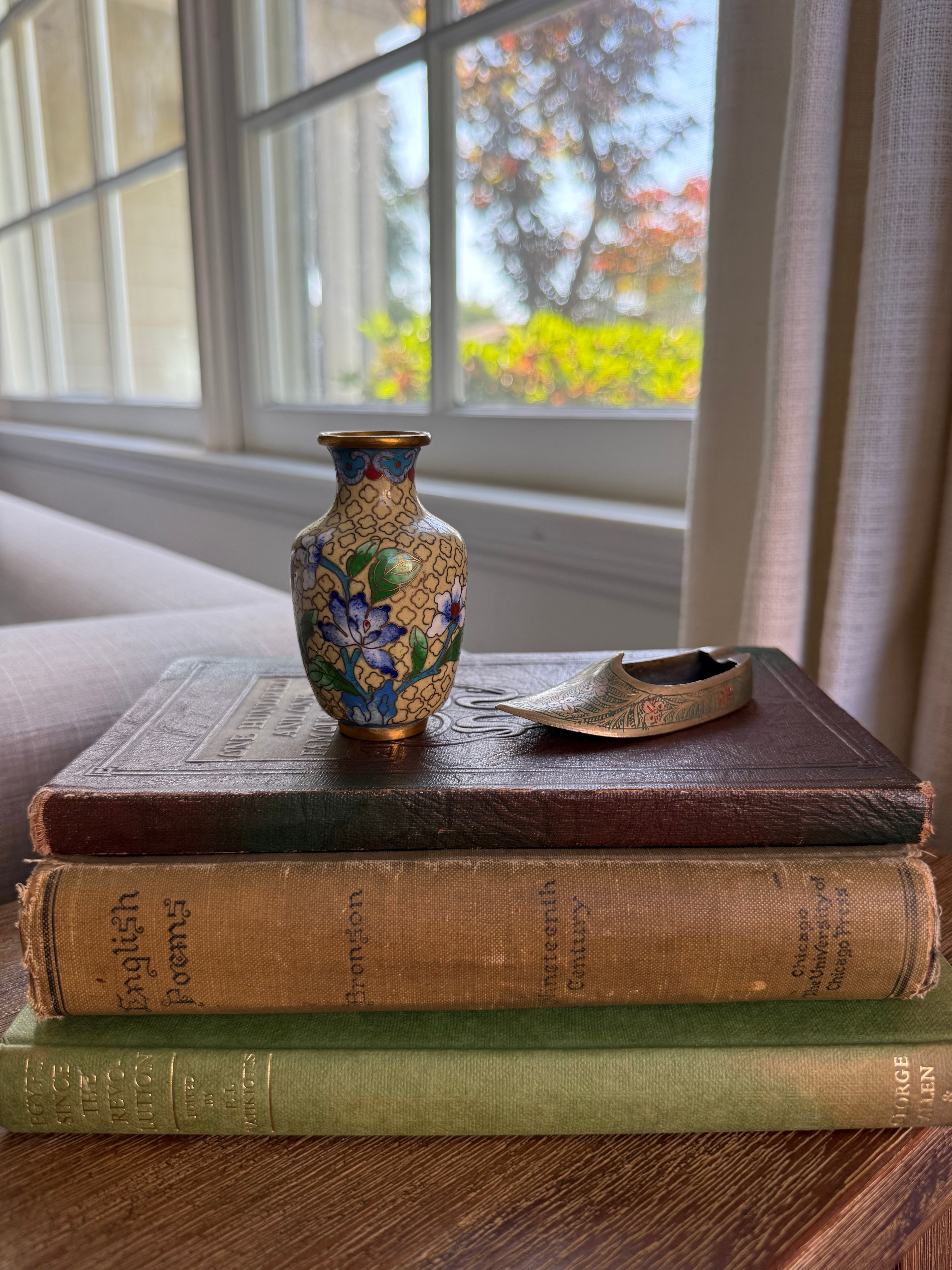 Vintage Cloisonné Floral Vase | 3" Tall