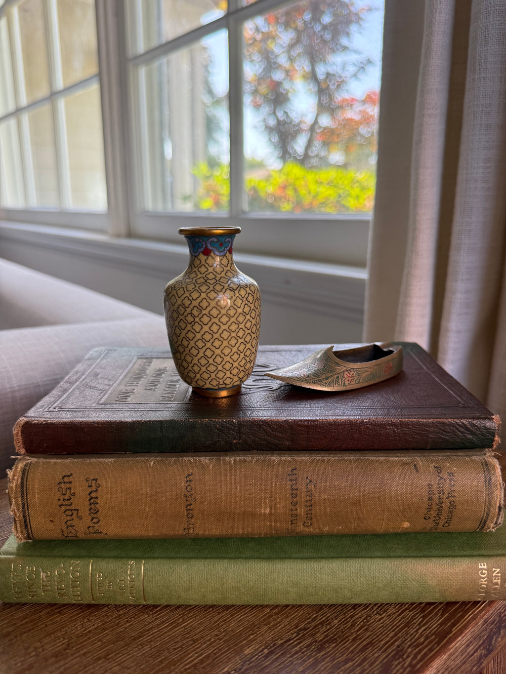 Vintage Cloisonné Floral Vase | 3" Tall