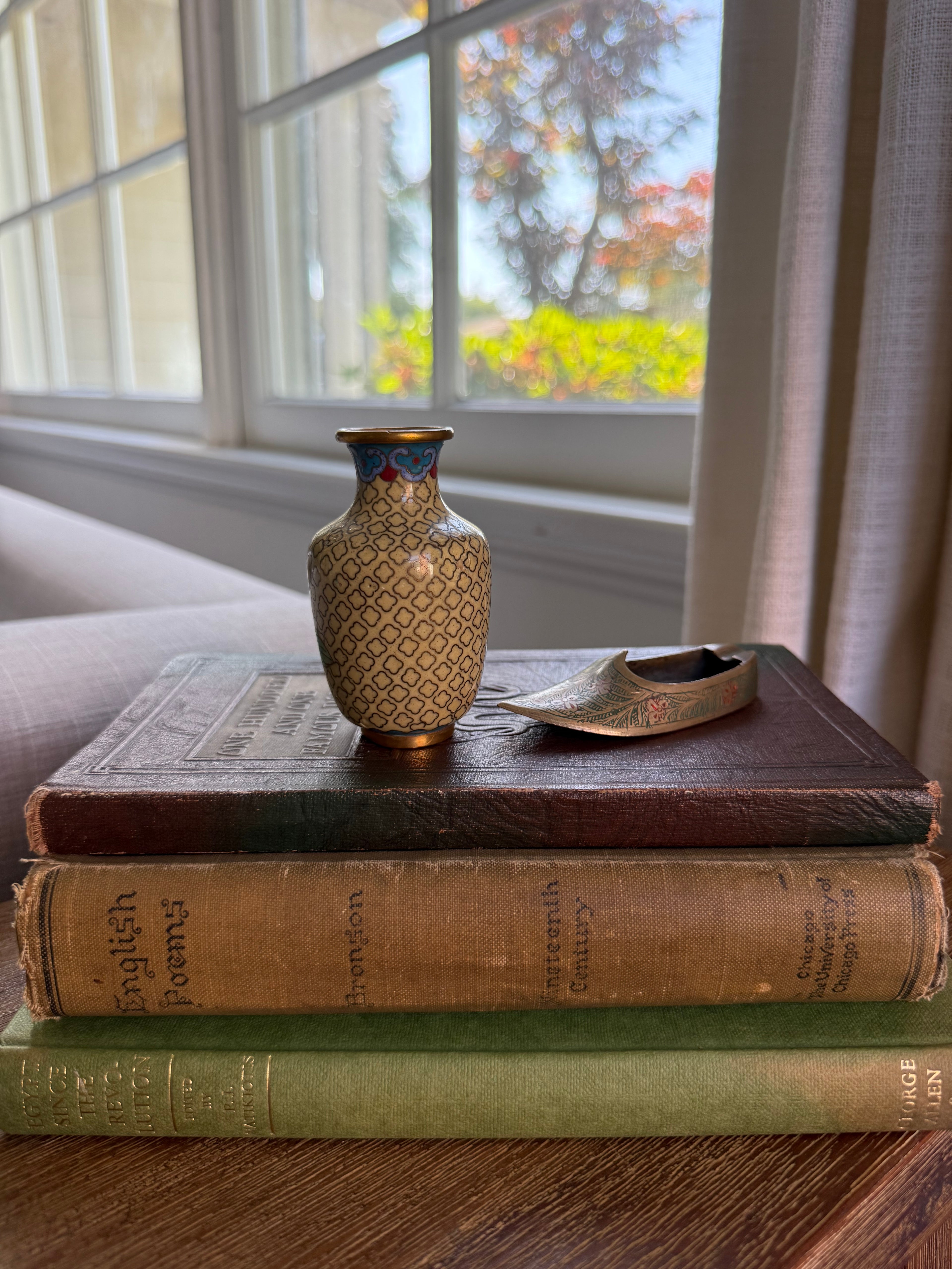 Vintage Cloisonné Floral Vase | 3" Tall