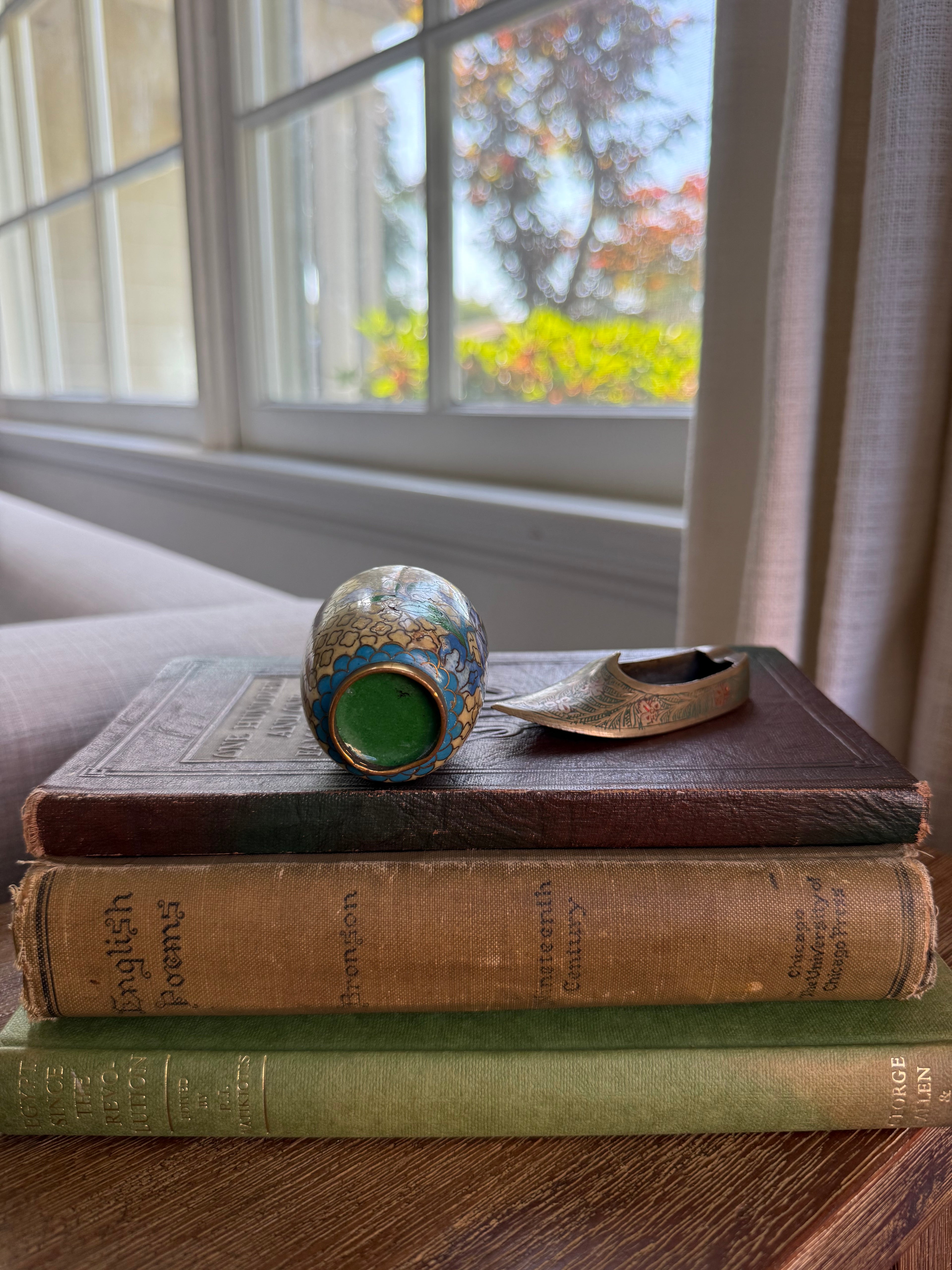 Vintage Cloisonné Floral Vase | 3" Tall
