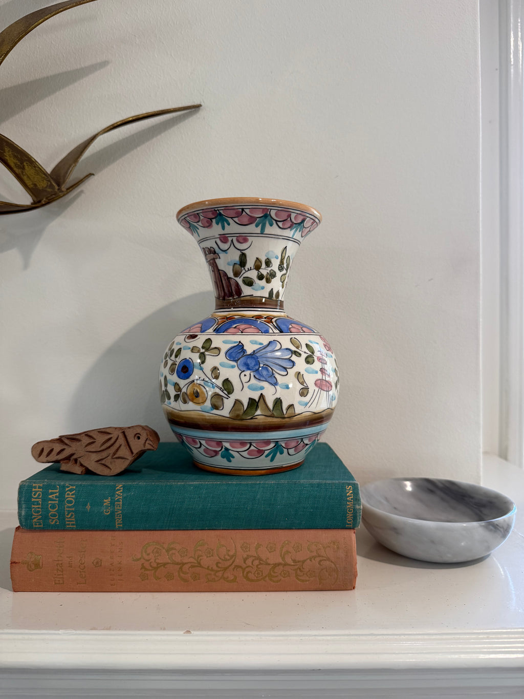 Vintage Hand-Painted Portuguese Ceramic Vase