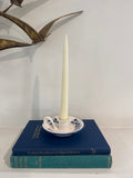 Vintage Fine Ceramic Blue Garden Candle Holder | Made in Japan