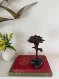 1970s Vintage Hand-Carved Wooden Rose