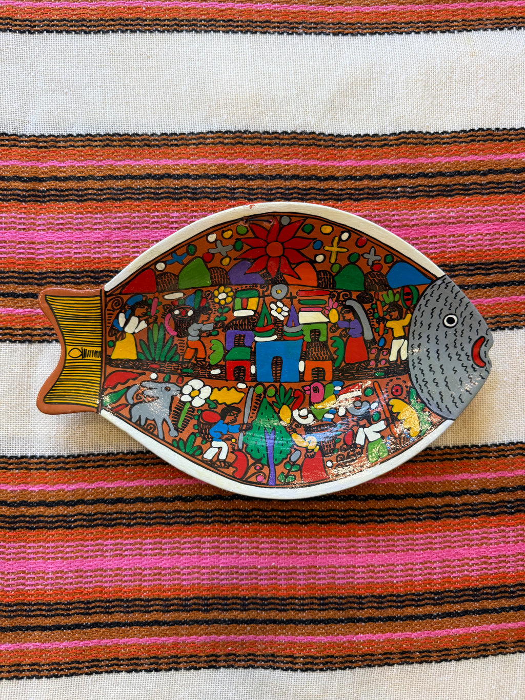 Mexican Folk Art Fish Plate