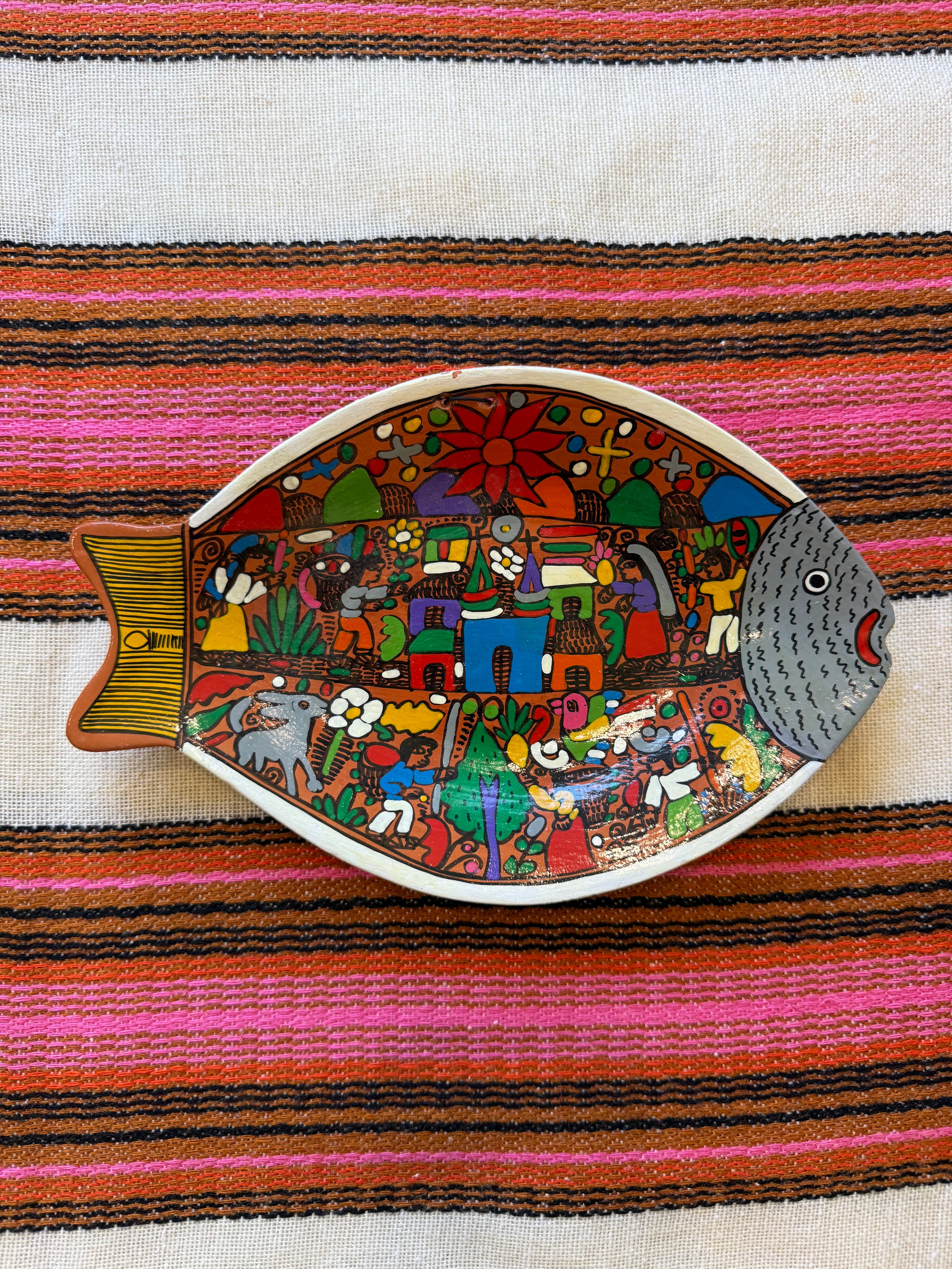 Mexican Folk Art Fish Plate