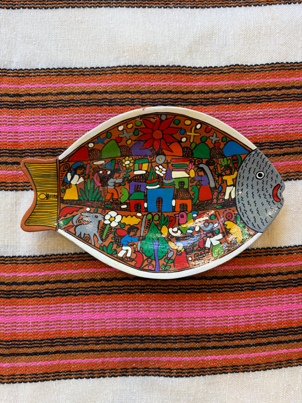 Mexican Folk Art Fish Plate