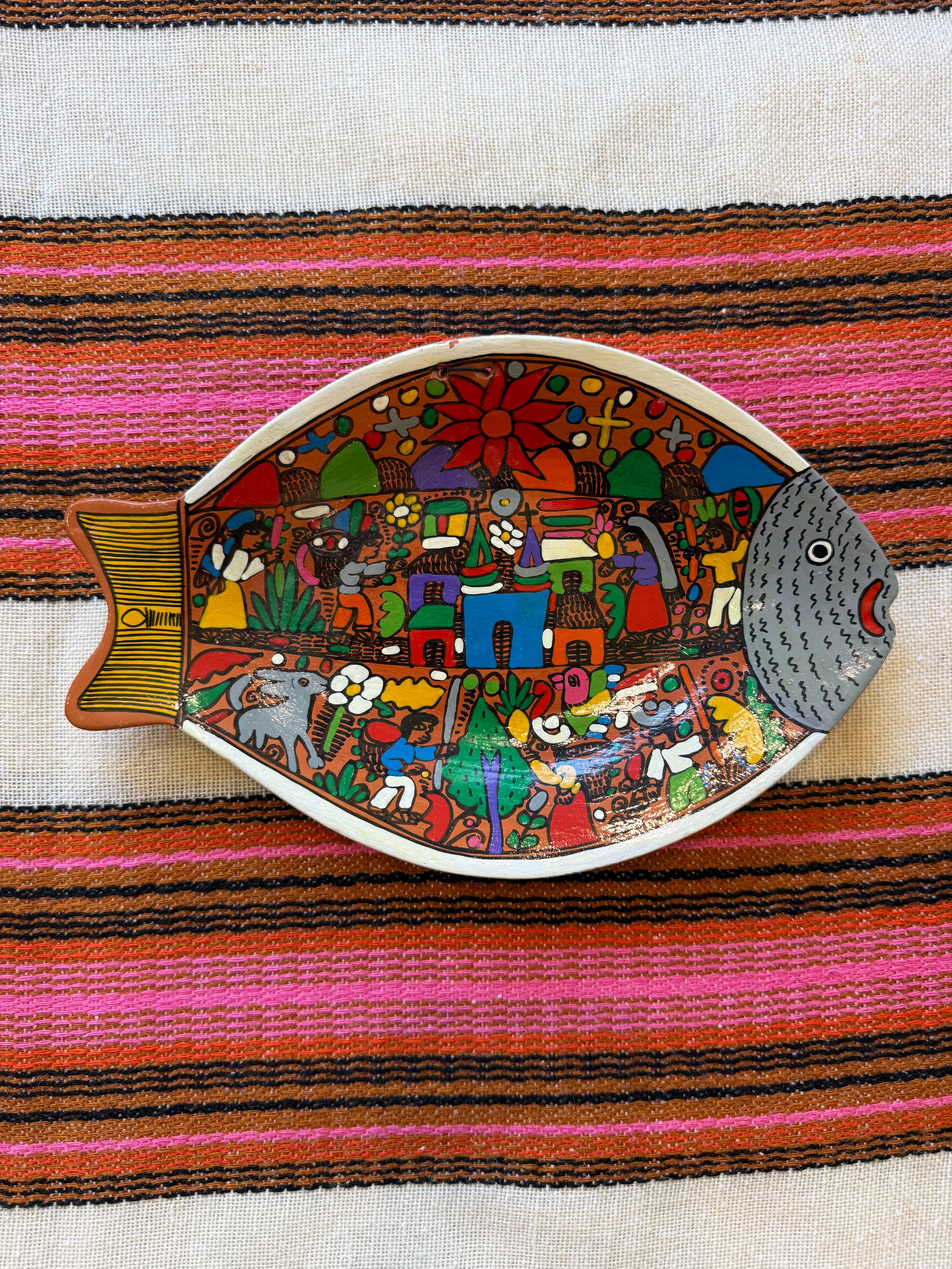 Mexican Folk Art Fish Plate