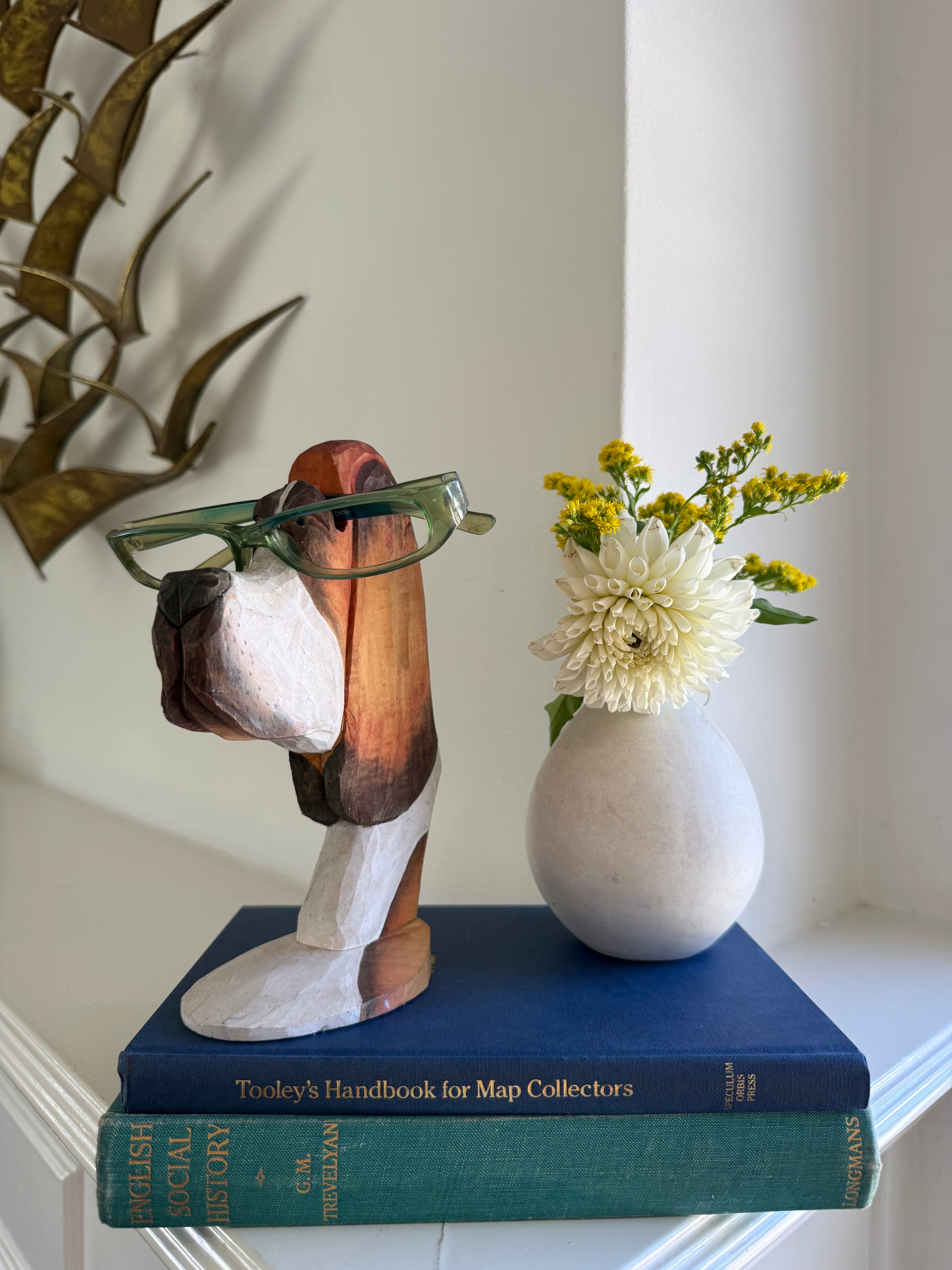 Peepers Hand-Carved Wooden Dog Eyeglass Holder