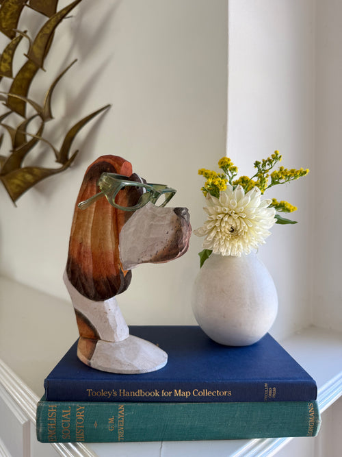Peepers Hand-Carved Wooden Dog Eyeglass Holder