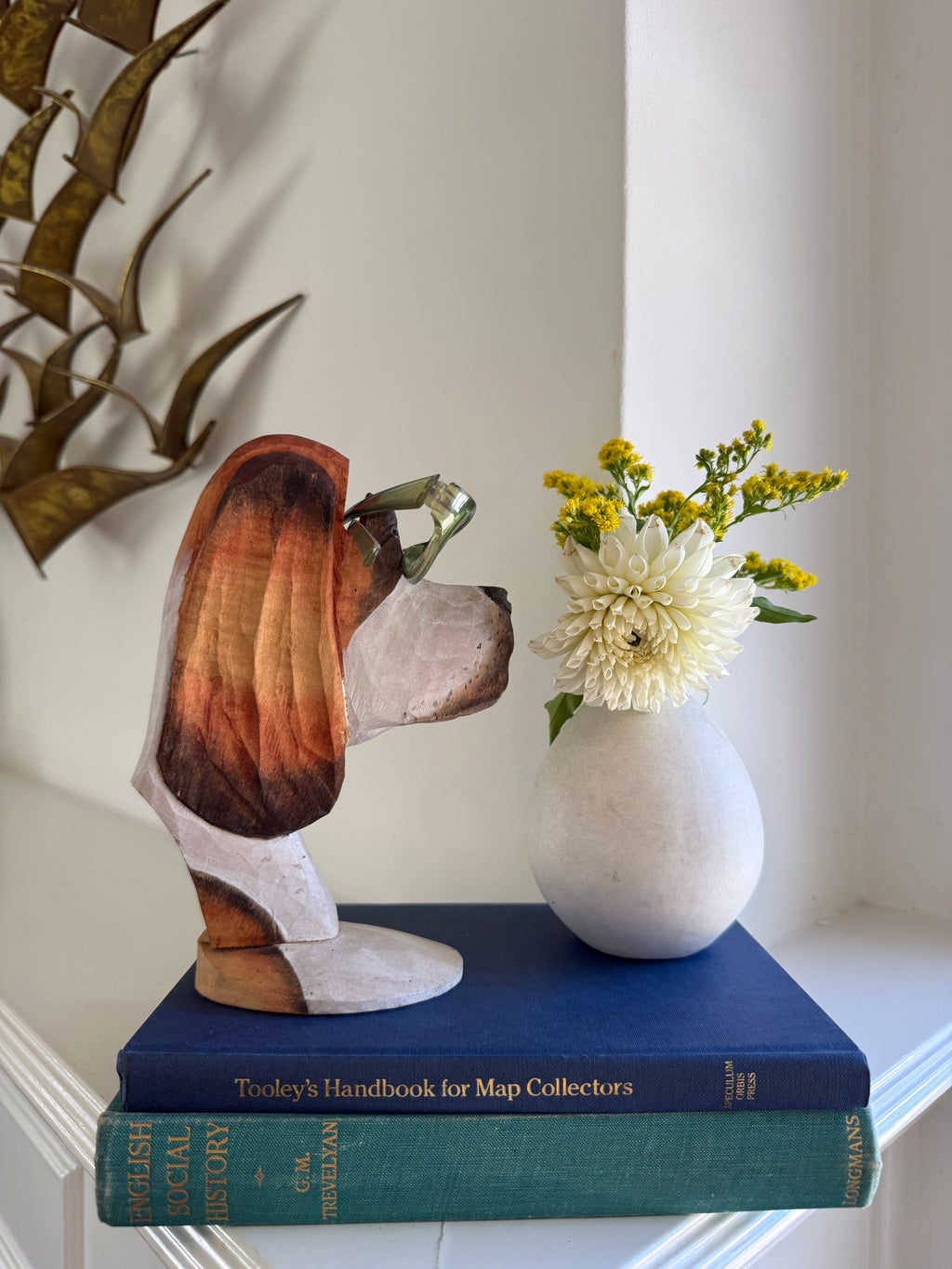 Peepers Hand-Carved Wooden Dog Eyeglass Holder