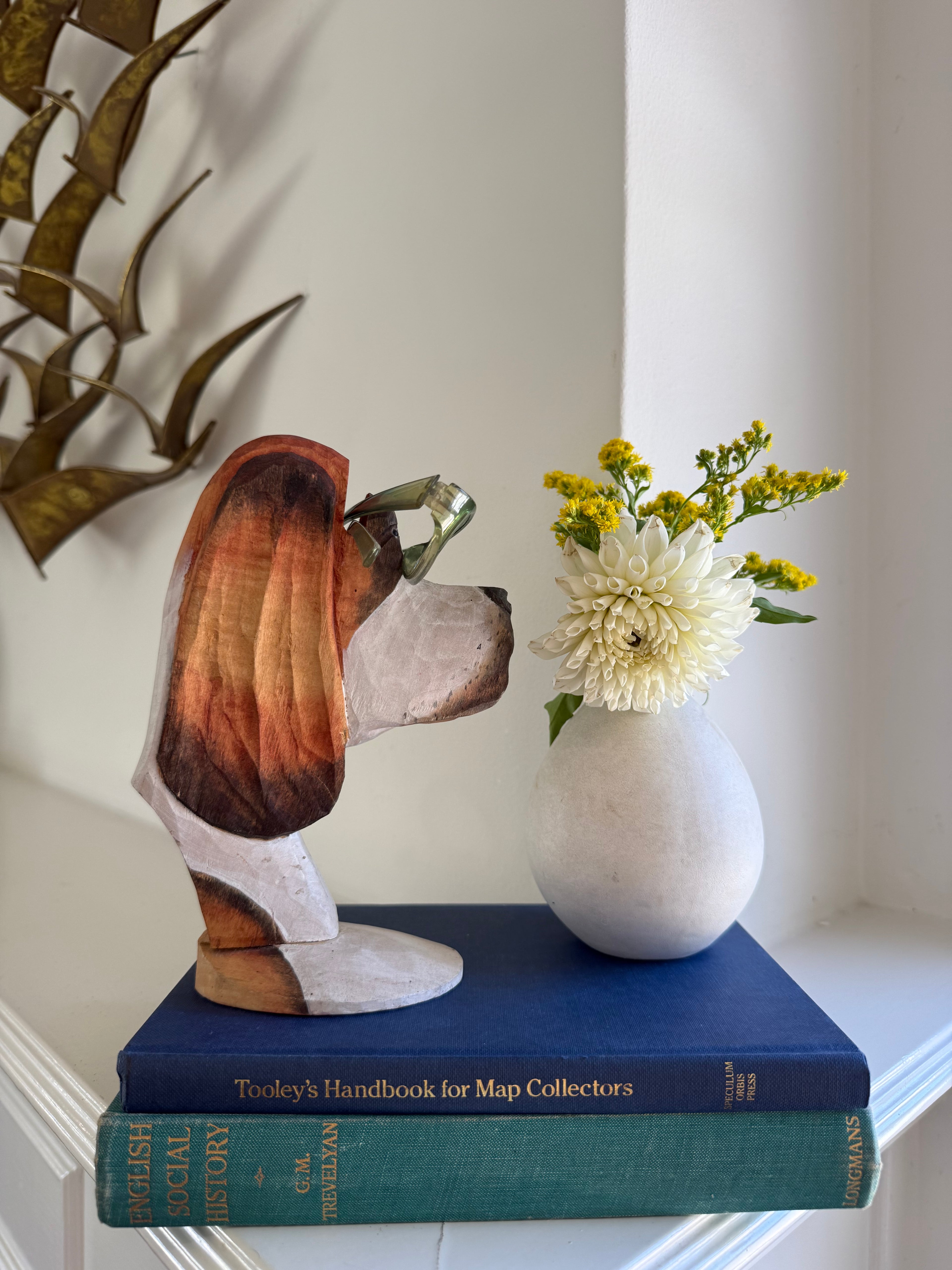Peepers Hand-Carved Wooden Dog Eyeglass Holder