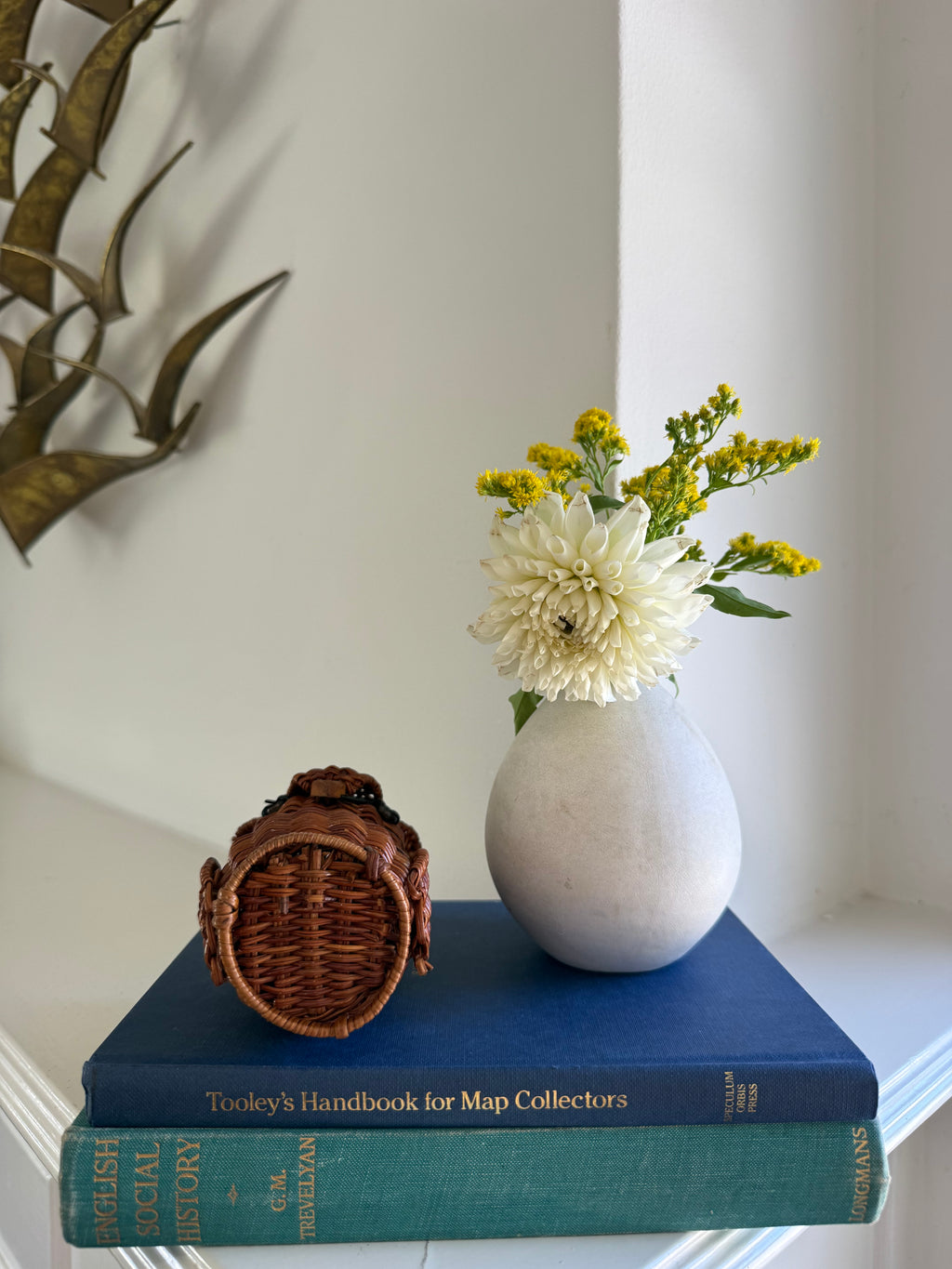 Vintage Woven Wicker Rattan Owl Basket