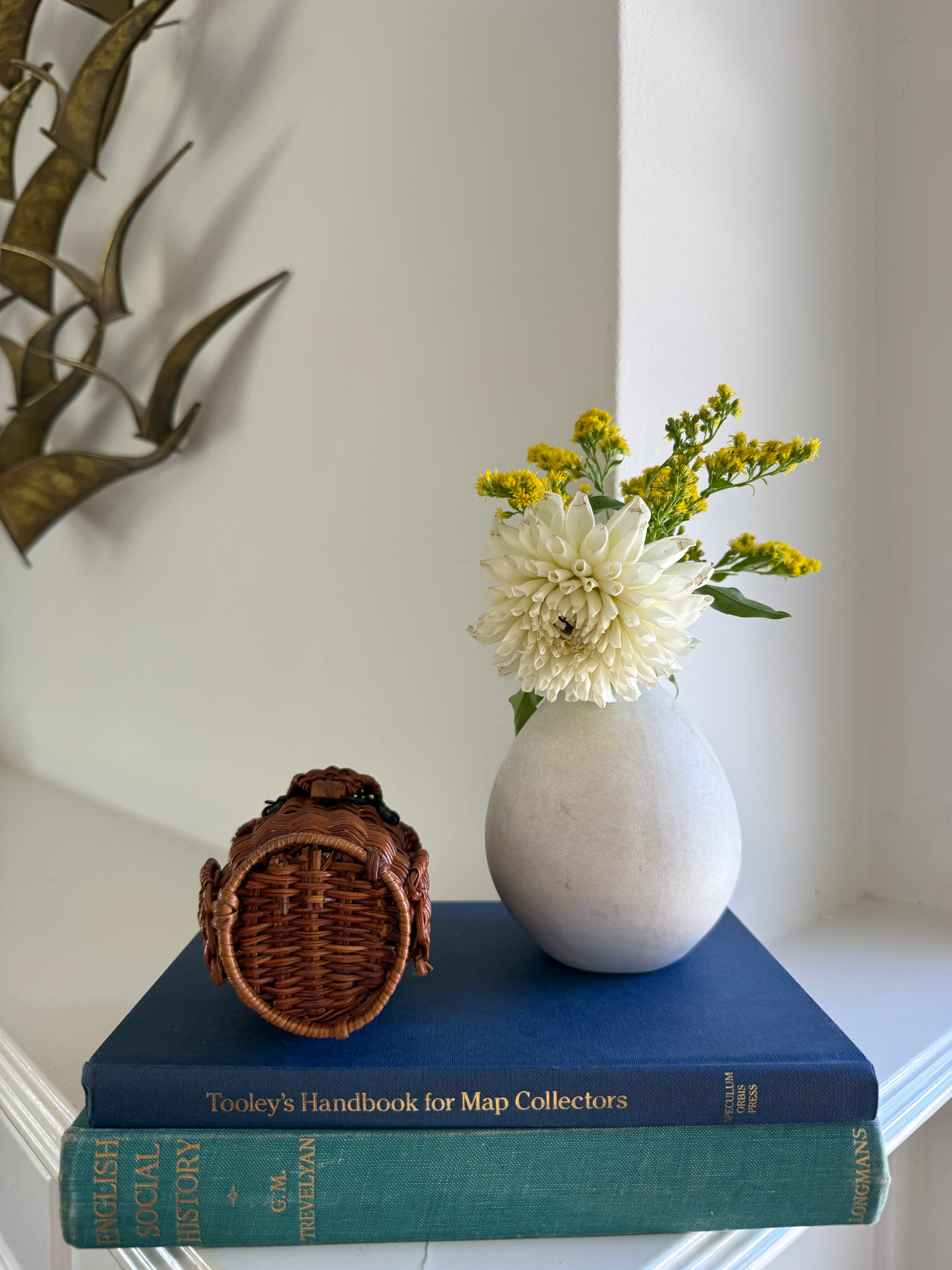 Vintage Woven Wicker Rattan Owl Basket
