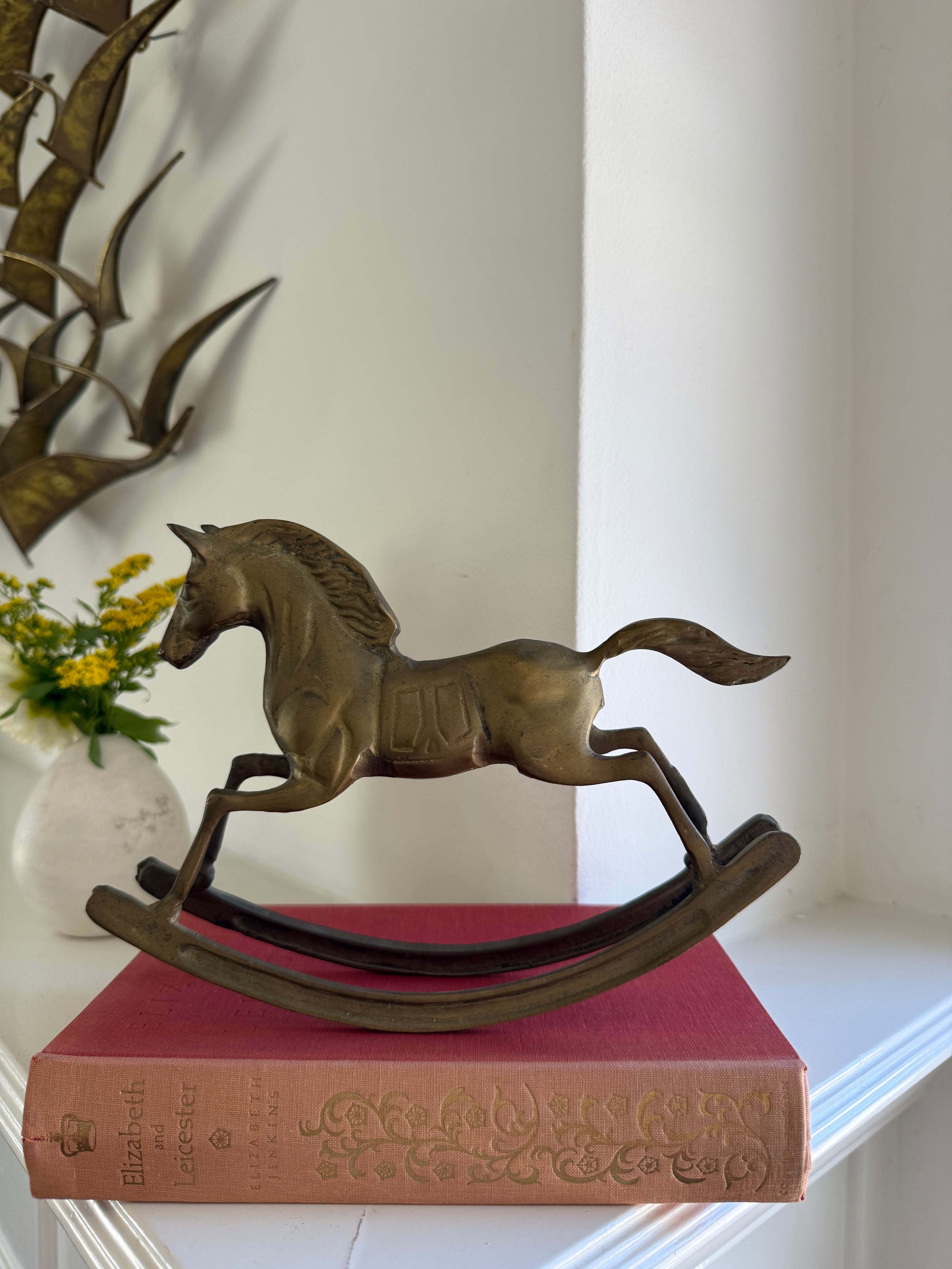 Vintage Solid Brass Rocking Horse