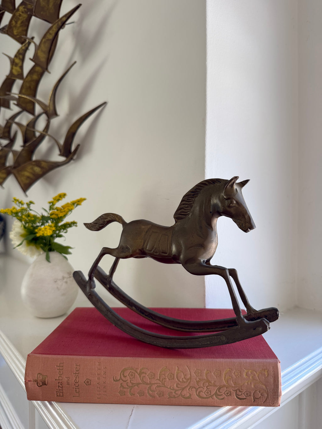 Vintage Solid Brass Rocking Horse