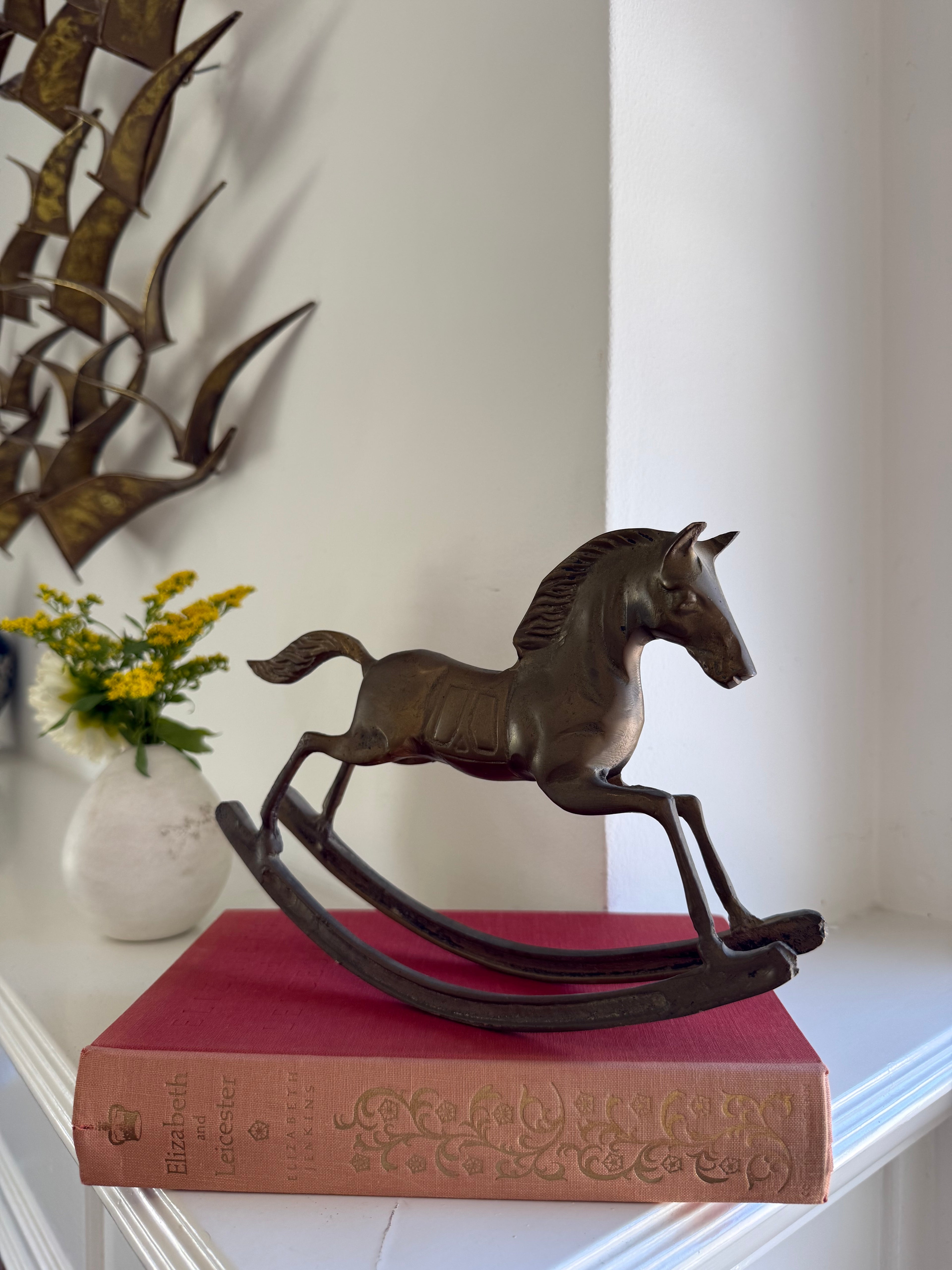 Vintage Solid Brass Rocking Horse