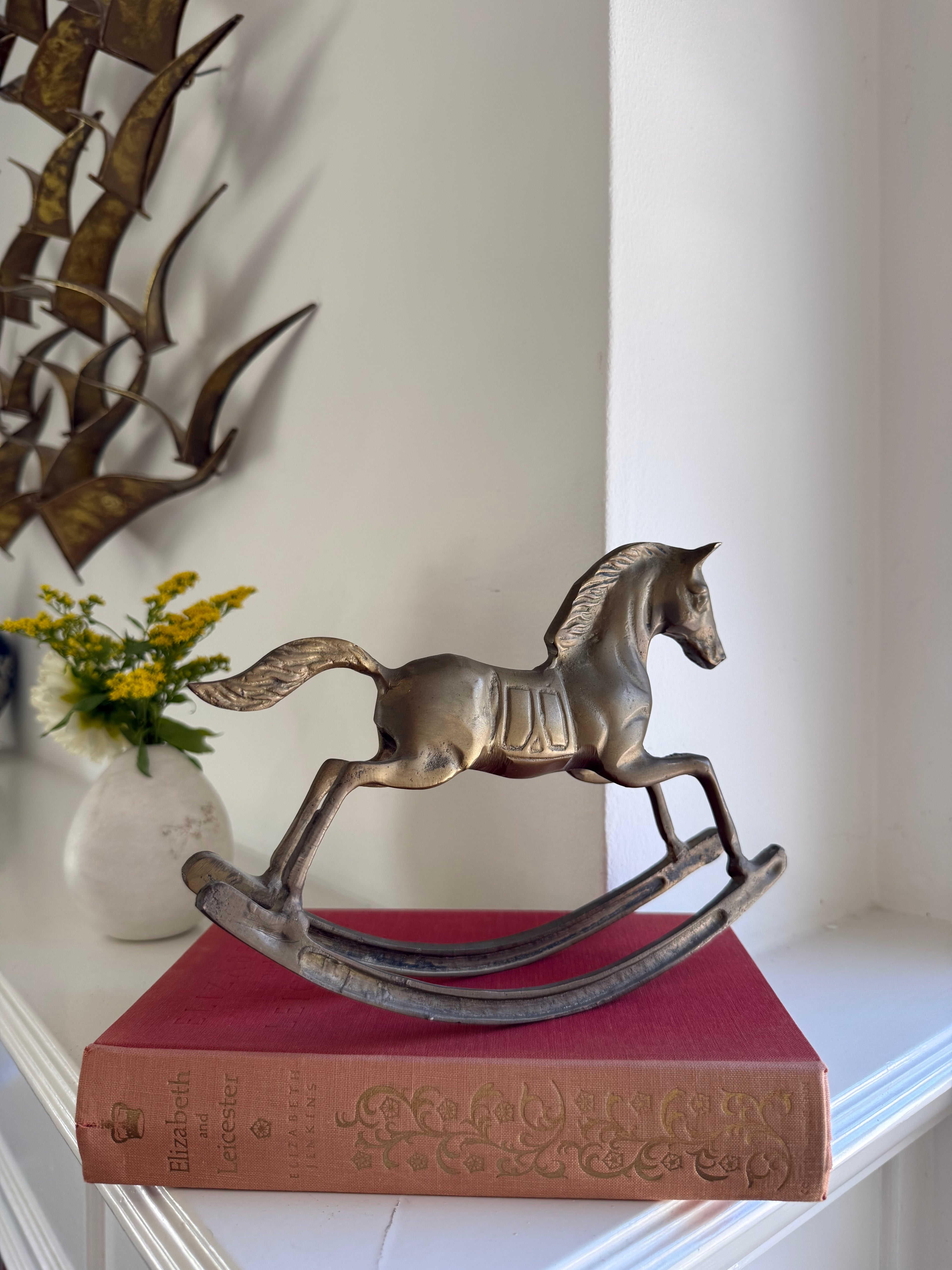 Vintage Solid Brass Rocking Horse