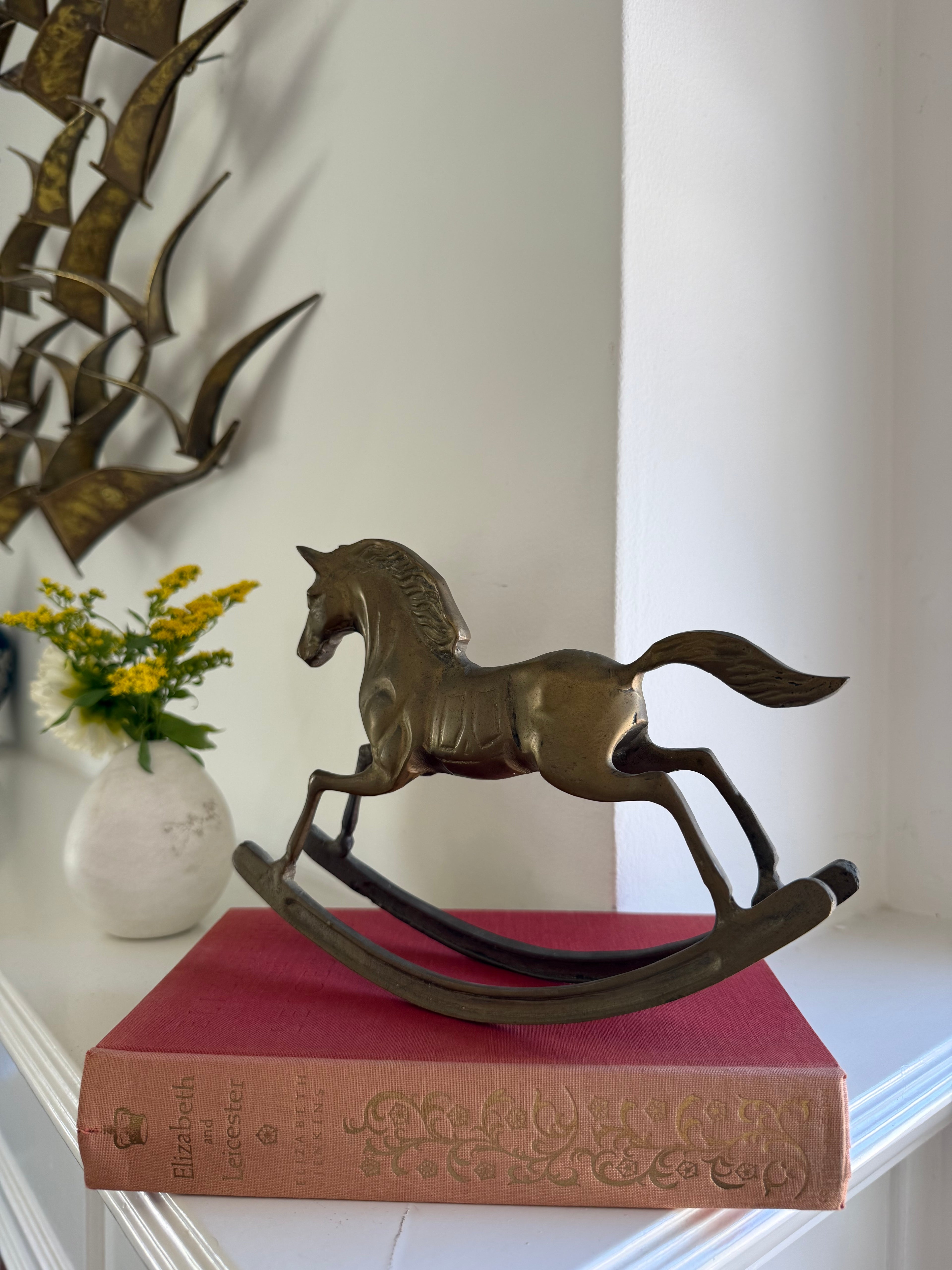 Vintage Solid Brass Rocking Horse