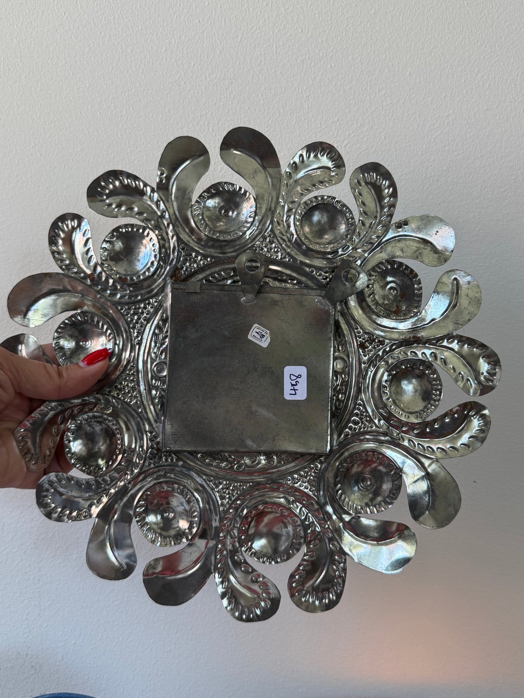 Vintage Mexican Tin Sunburst Mirror