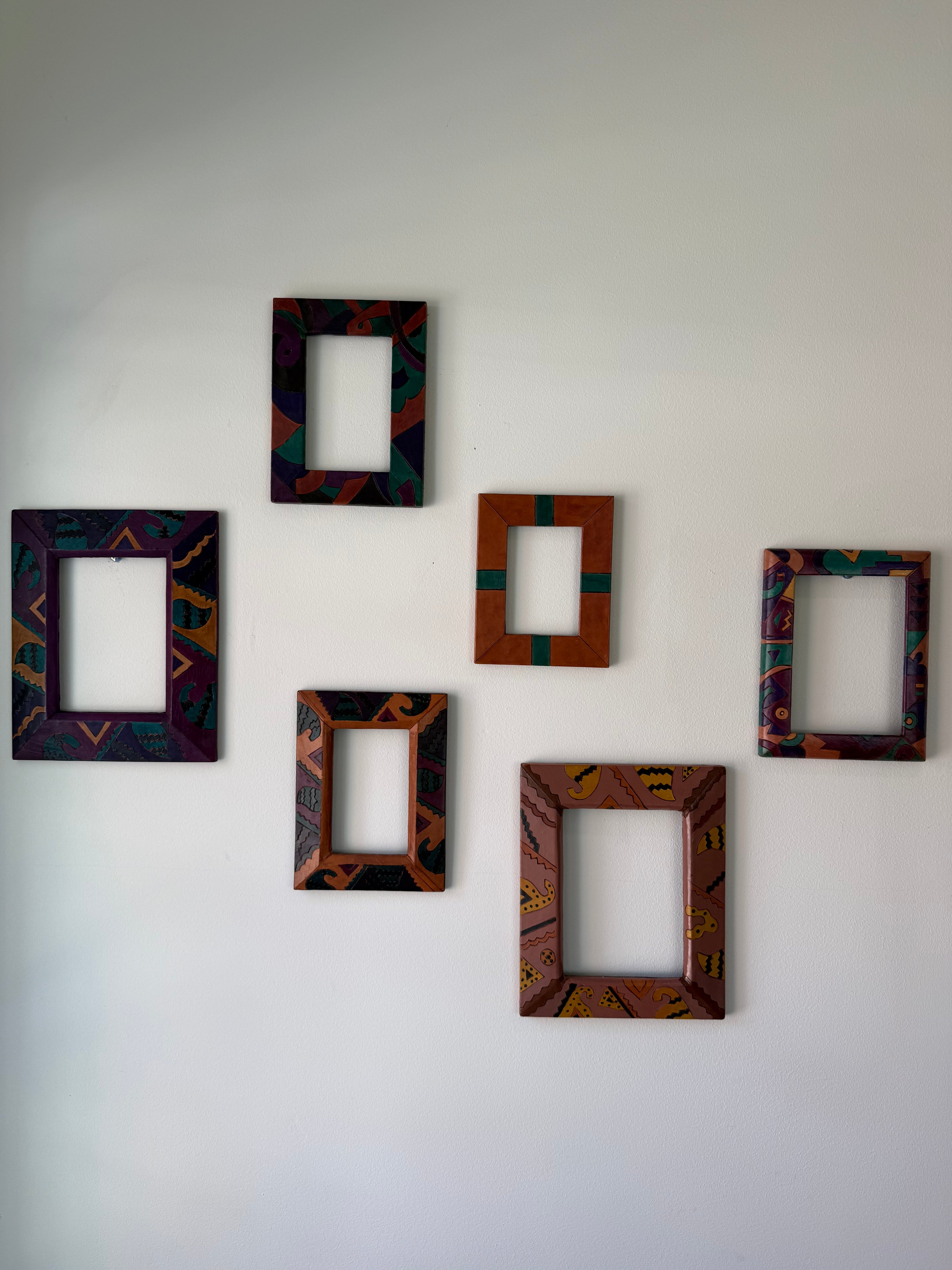 Artistic Leather Picture Frame | Vibrant Patchwork Design
