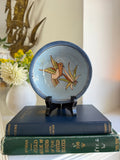 Vintage Mexican Clay Pottery Dish with Hand-Painted Hummingbird