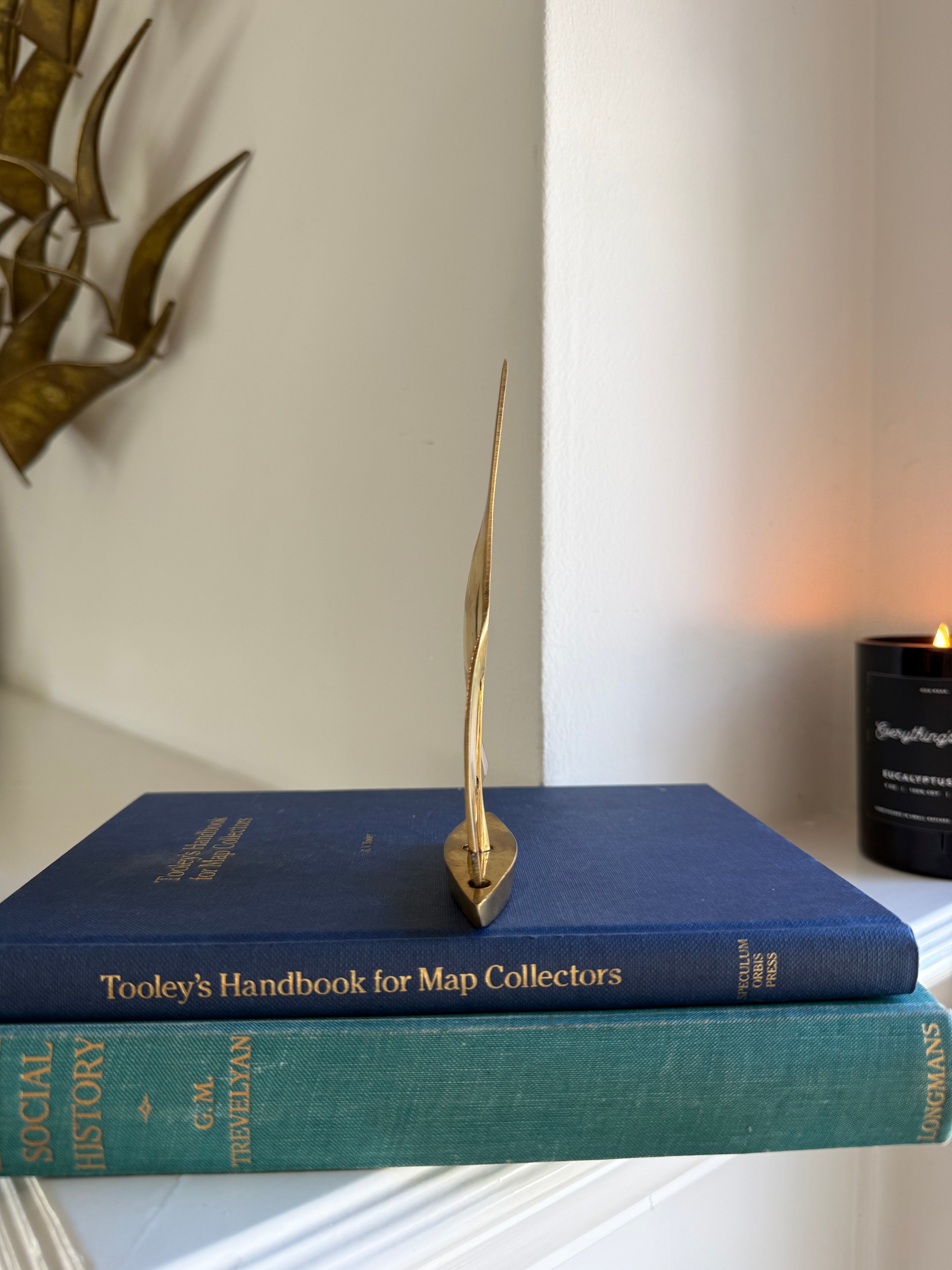 Vintage Brass Sailboat Paperweight
