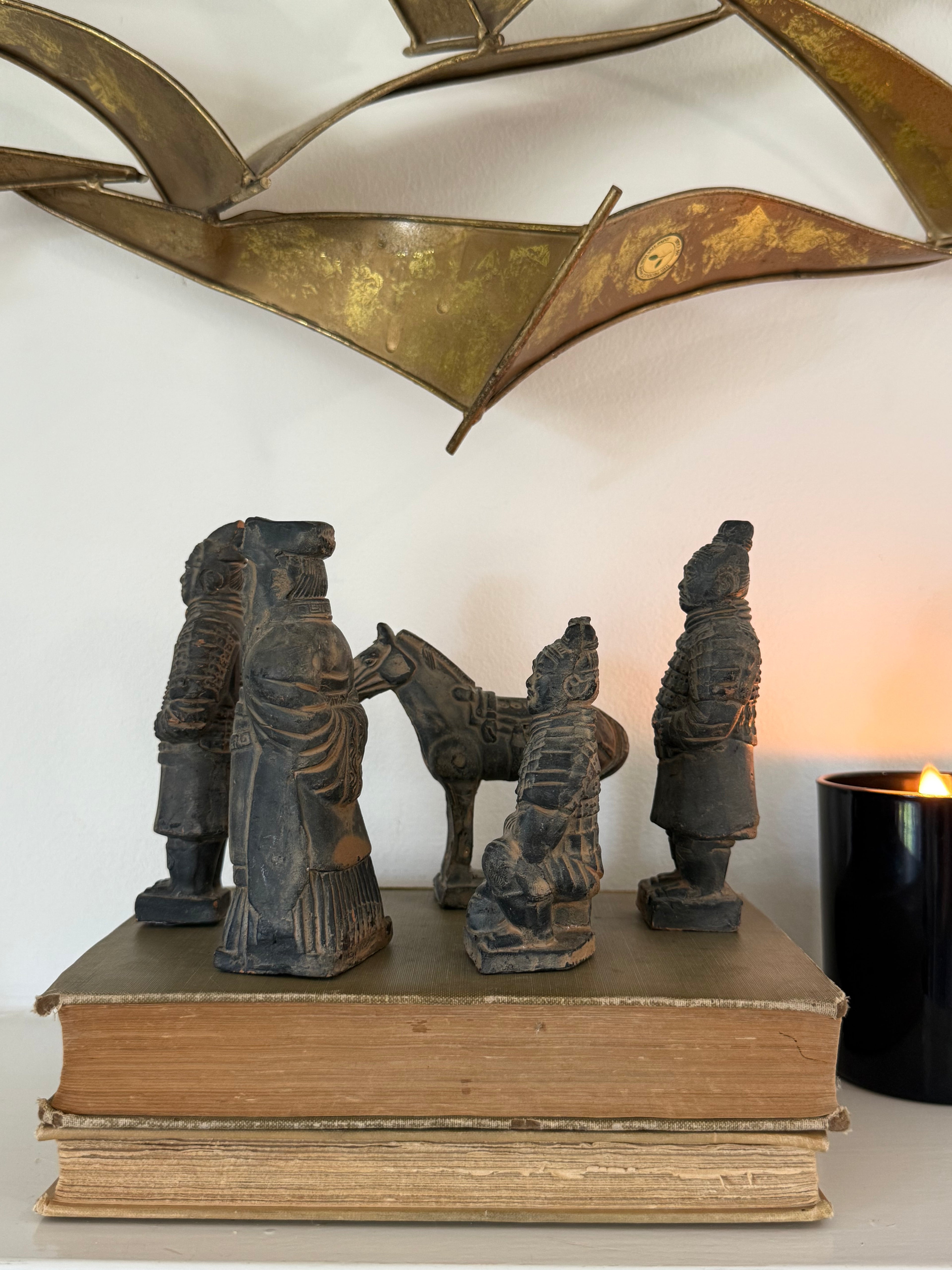 Set of 5 Terracotta Warrior & Horse Figurines | Qin Dynasty Inspired Collection